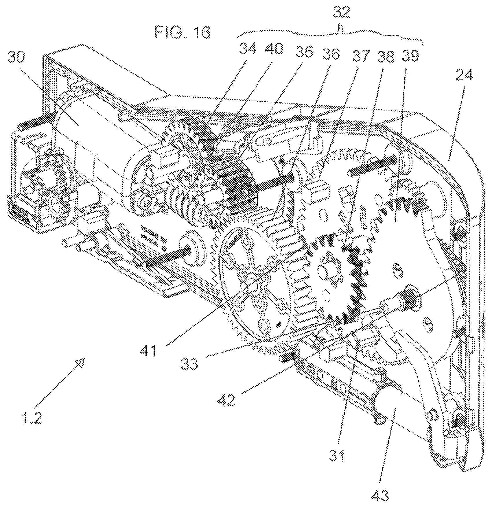 Patent US12359489 Figure 16 – Furniture drive system for a movable furniture part