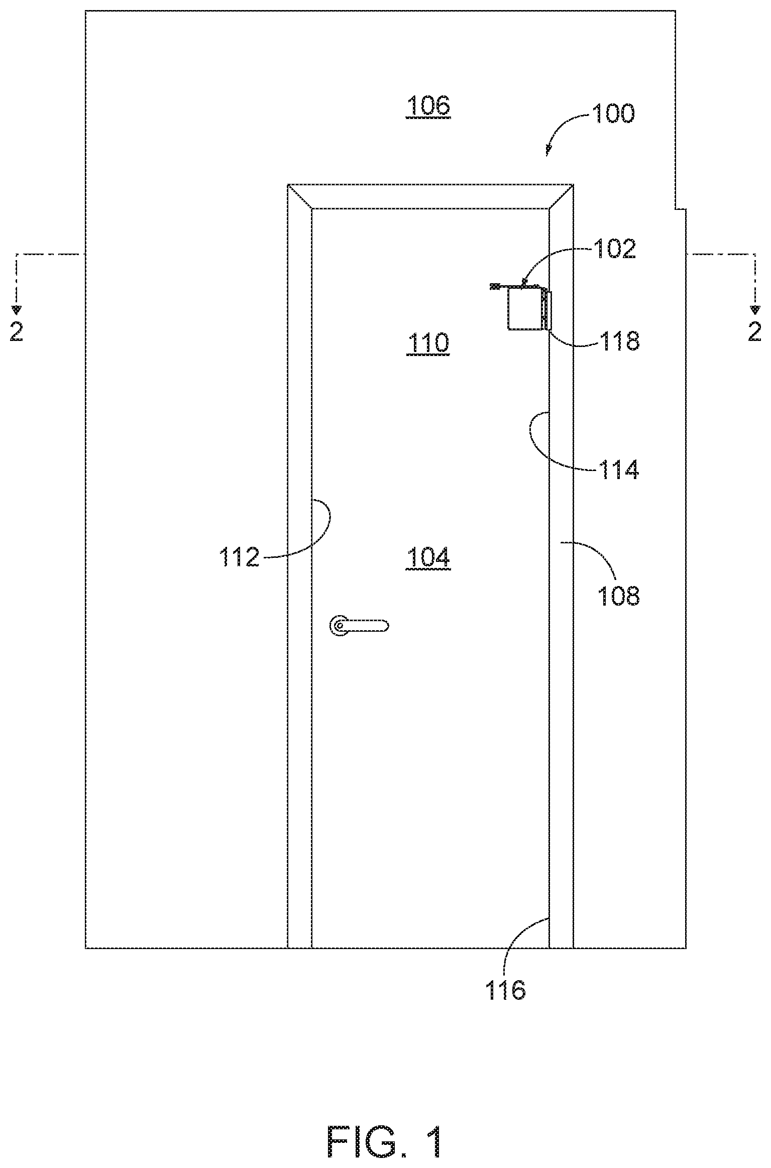 Patent US12359490 Figure 1 – Compact door closer