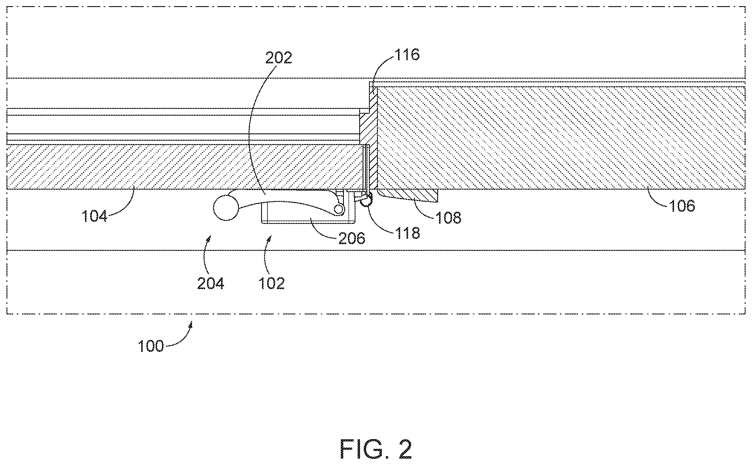 Patent US12359490 Figure 2 – Compact door closer