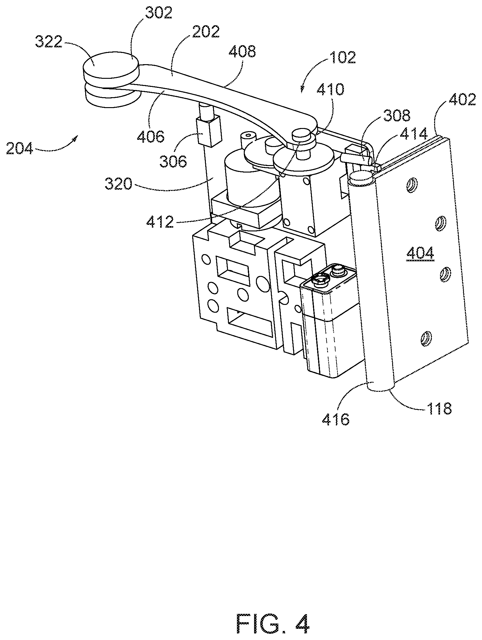Patent US12359490 Figure 4 – Compact door closer