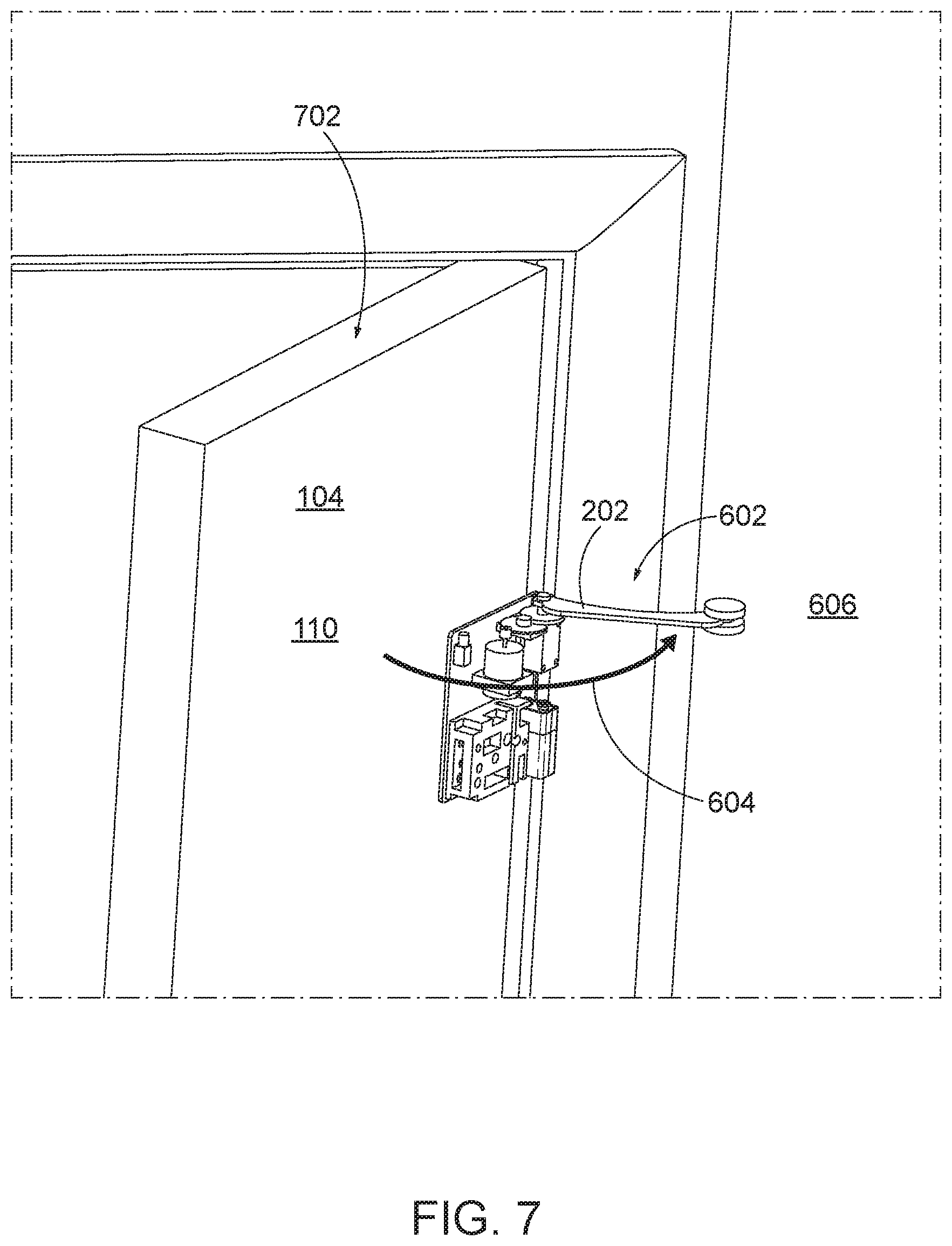 Patent US12359490 Figure 7 – Compact door closer