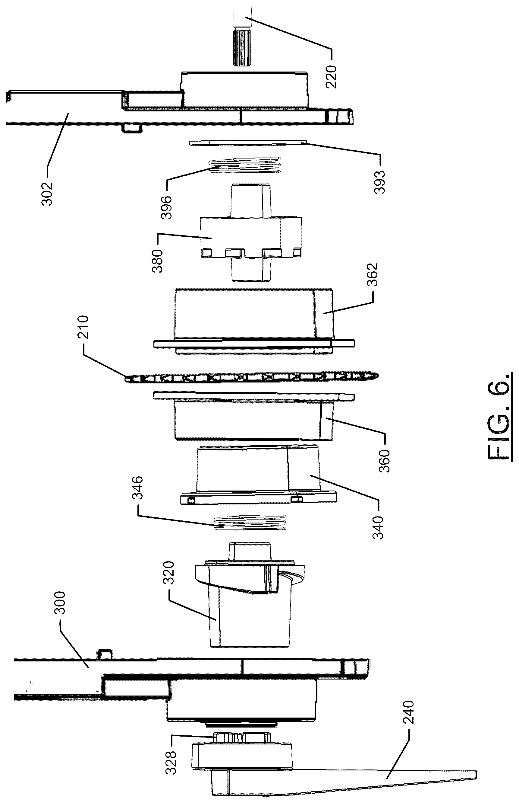 Patent US12359491 Figure 6 – Cam release system for jackshaft conversion from a ceiling garage door opener