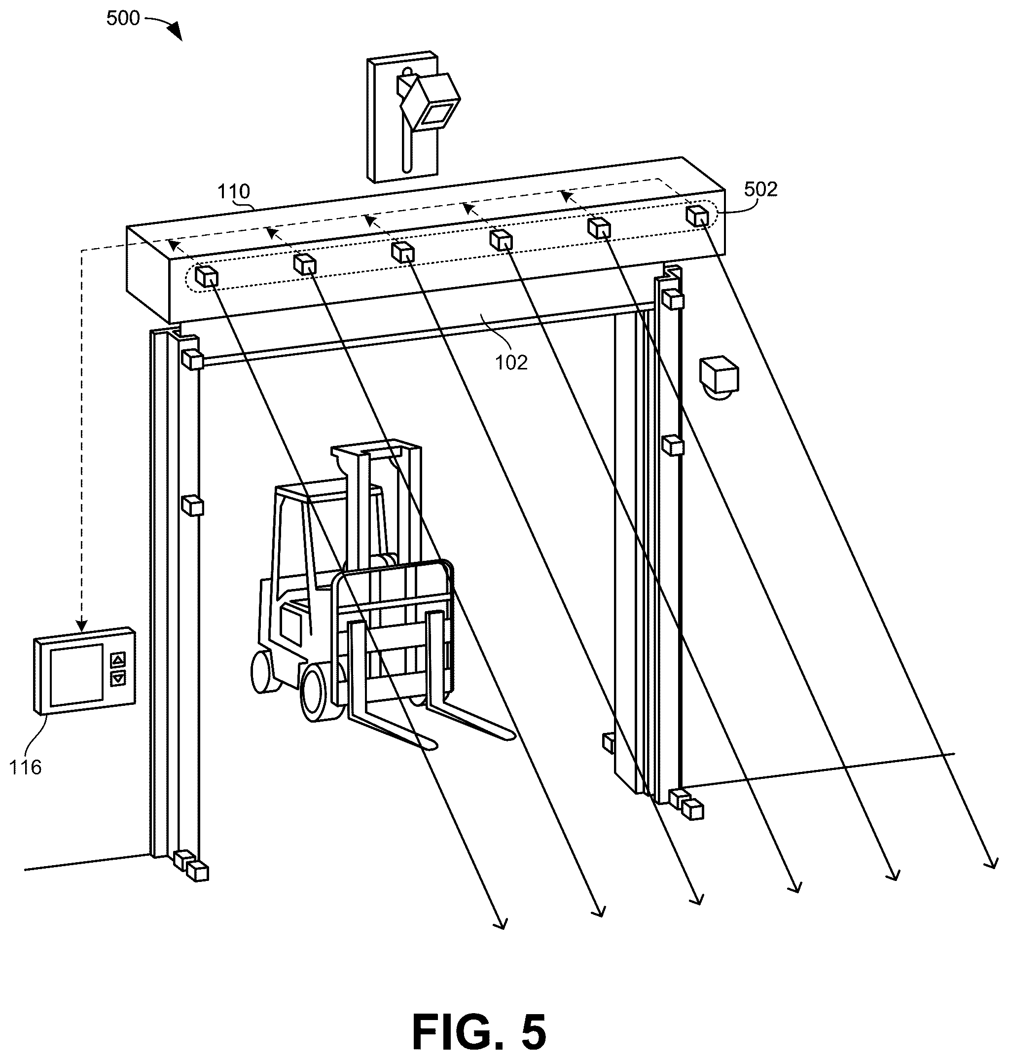 Patent US12359493 Figure 5 – Methods and apparatus to monitor and/or adjust operations of doors