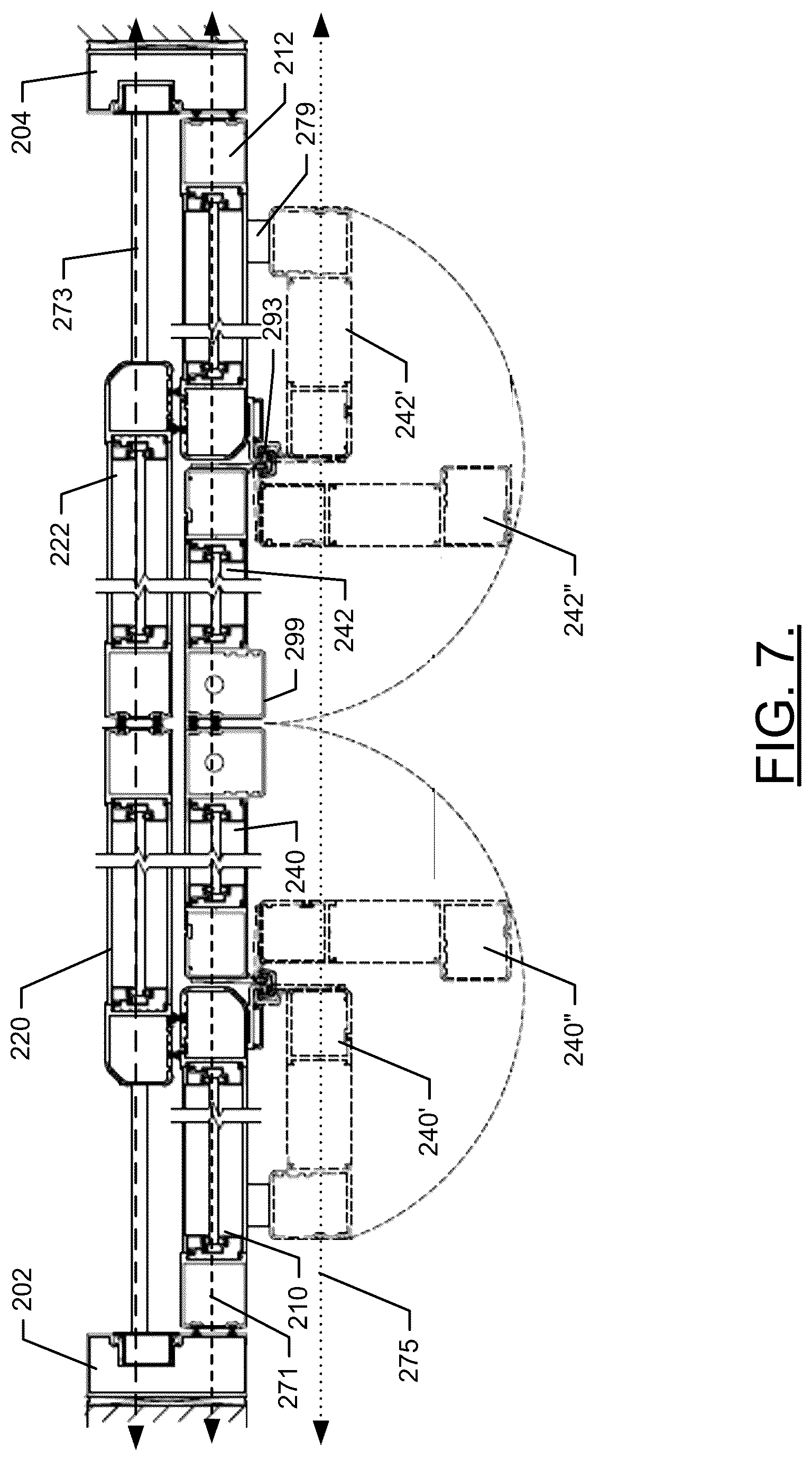 Patent US12359494 Figure 7 – Automatic door with a hinged swinging partial door