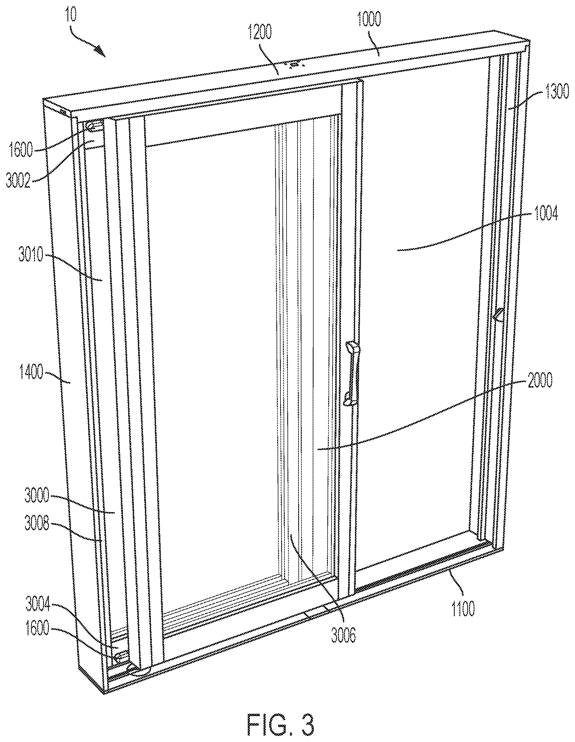 Patent US12359495 Figure 3 – Slide and pivot fenestration unit