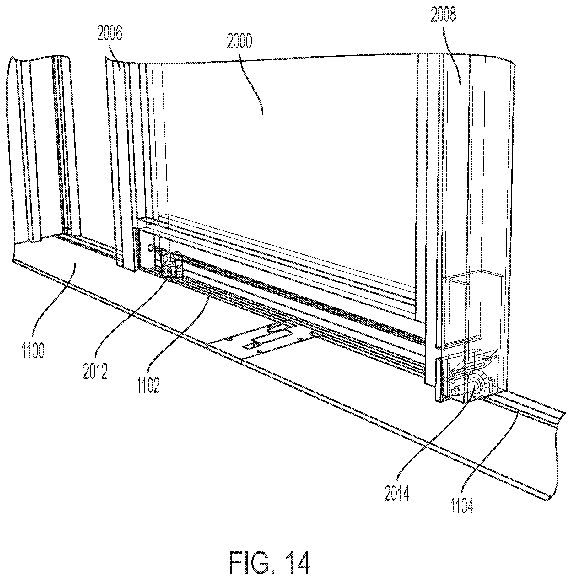 Patent US12359495 Figure 14 – Slide and pivot fenestration unit