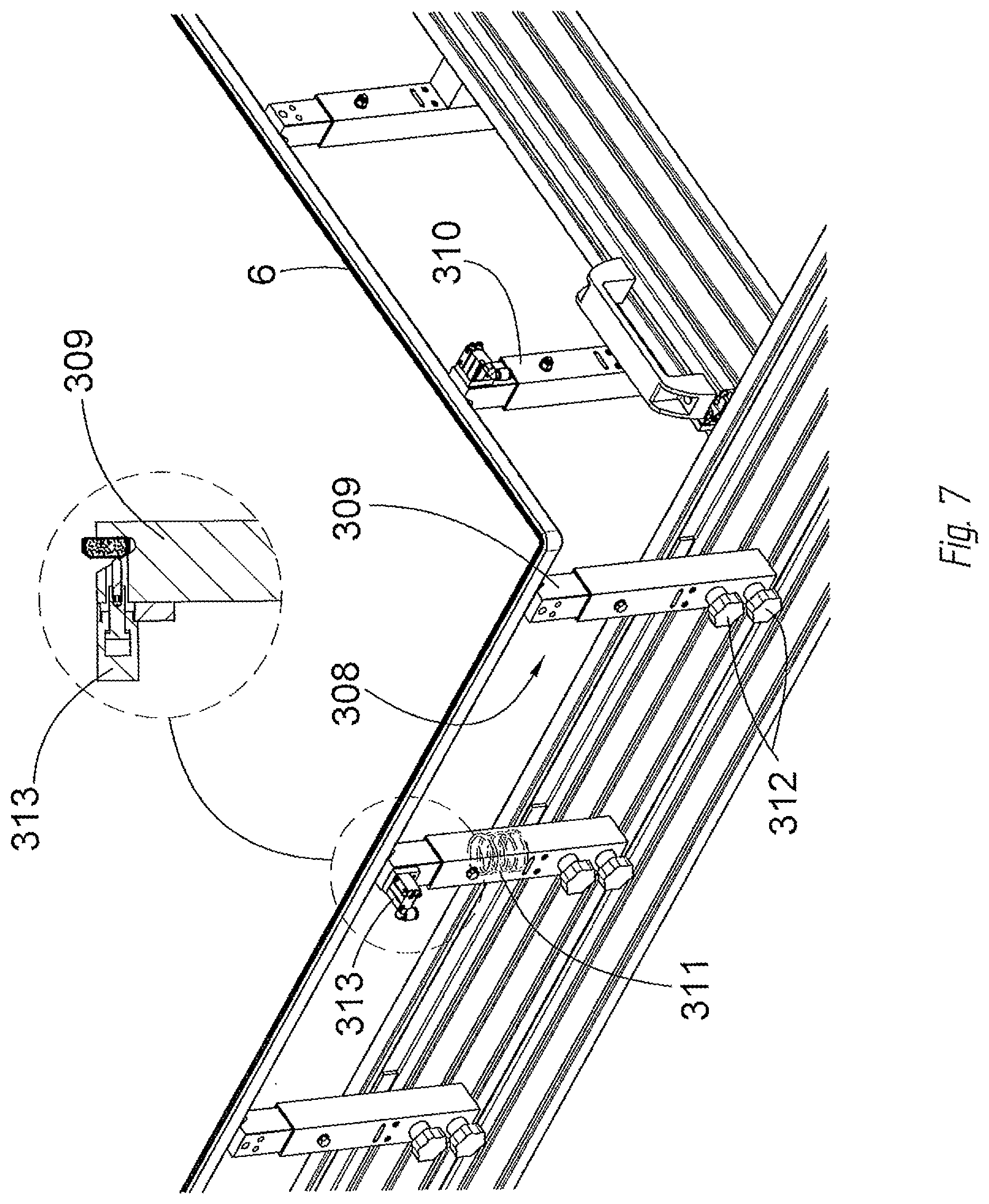 Patent US12359496 Figure 7 – Method and device for manufacturing and applying a rigid spacer frame to an insulating glass