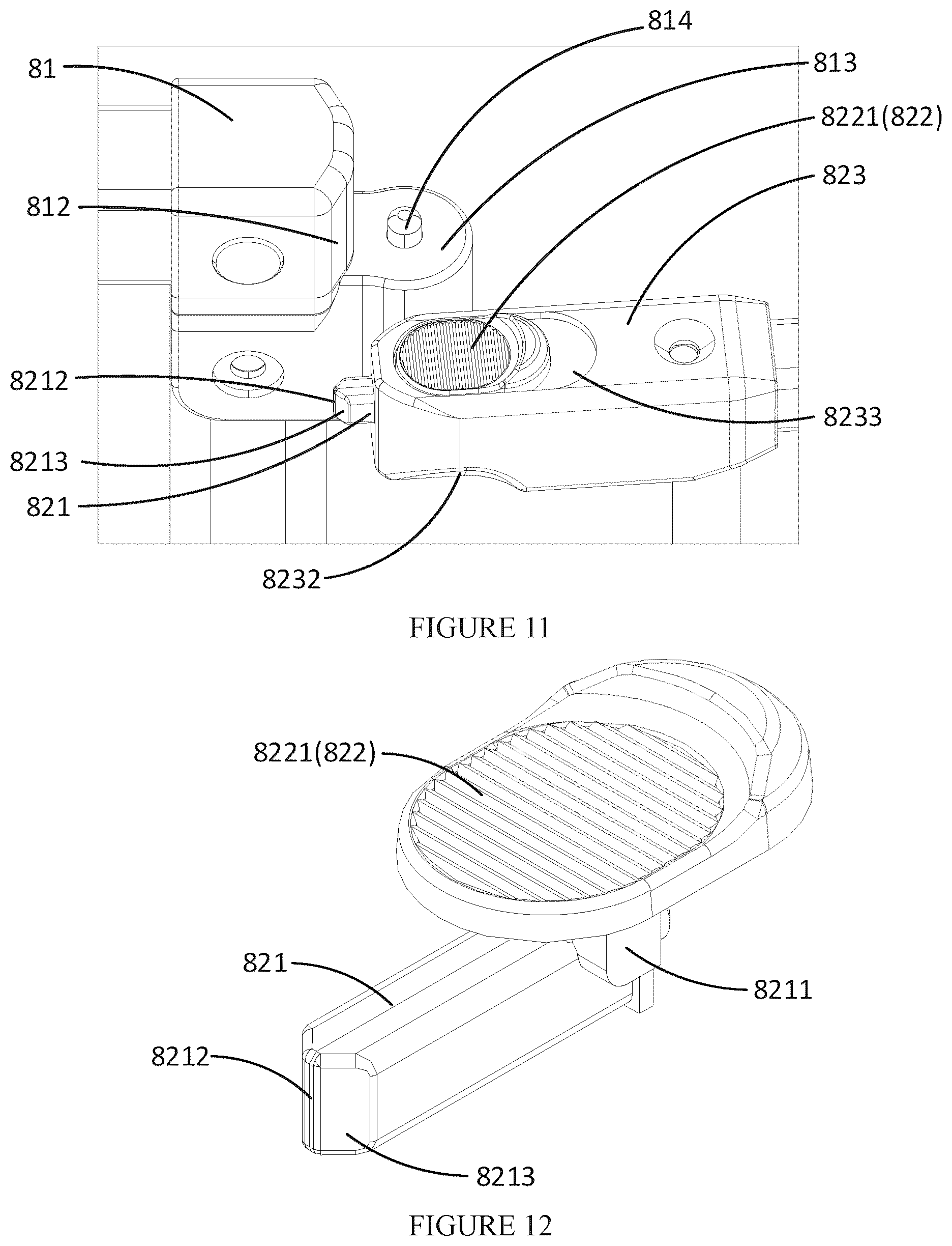 Patent US12359497 Figure 8 – Barrier system with independent fence and gate modules