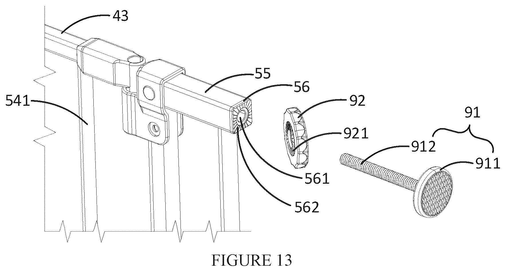 Patent US12359497 Figure 9 – Barrier system with independent fence and gate modules