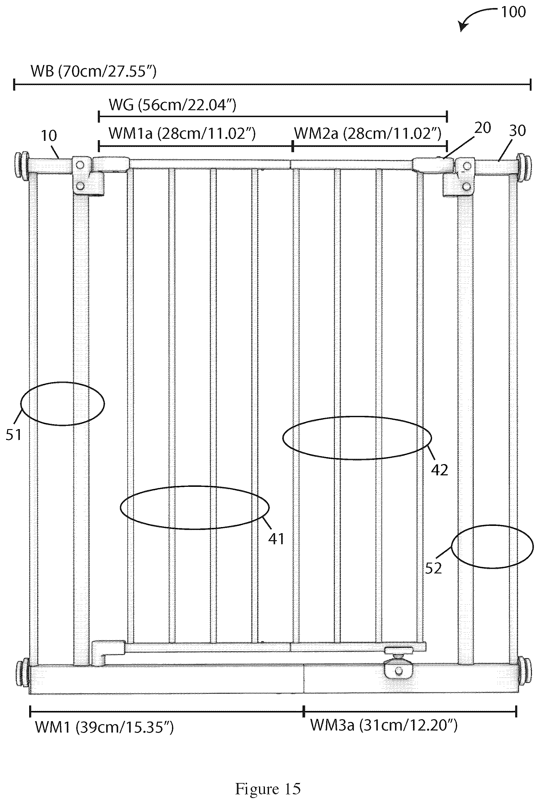 Patent US12359497 Figure 11 – Barrier system with independent fence and gate modules