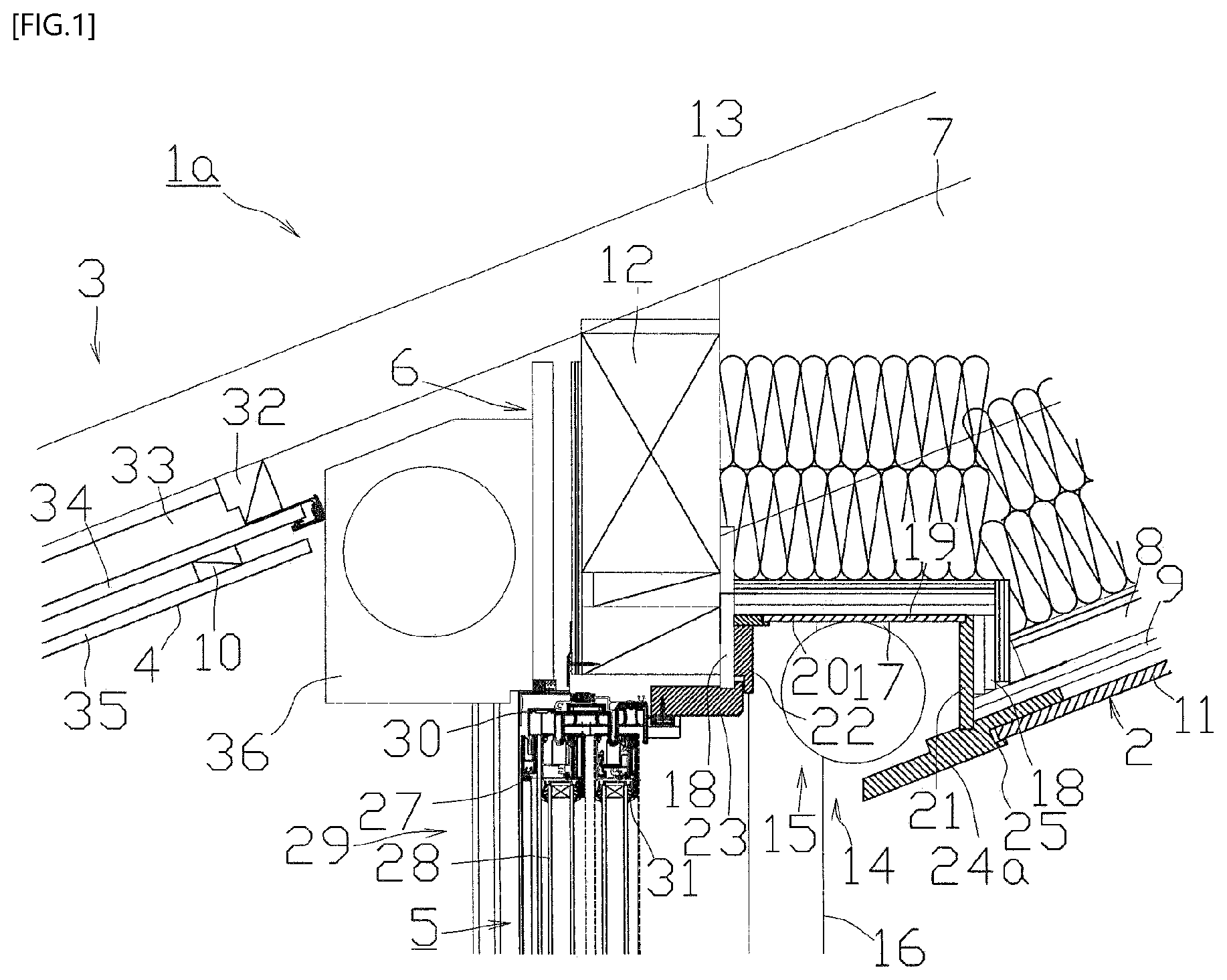 Patent US12359499 — Building structure — Figure 1