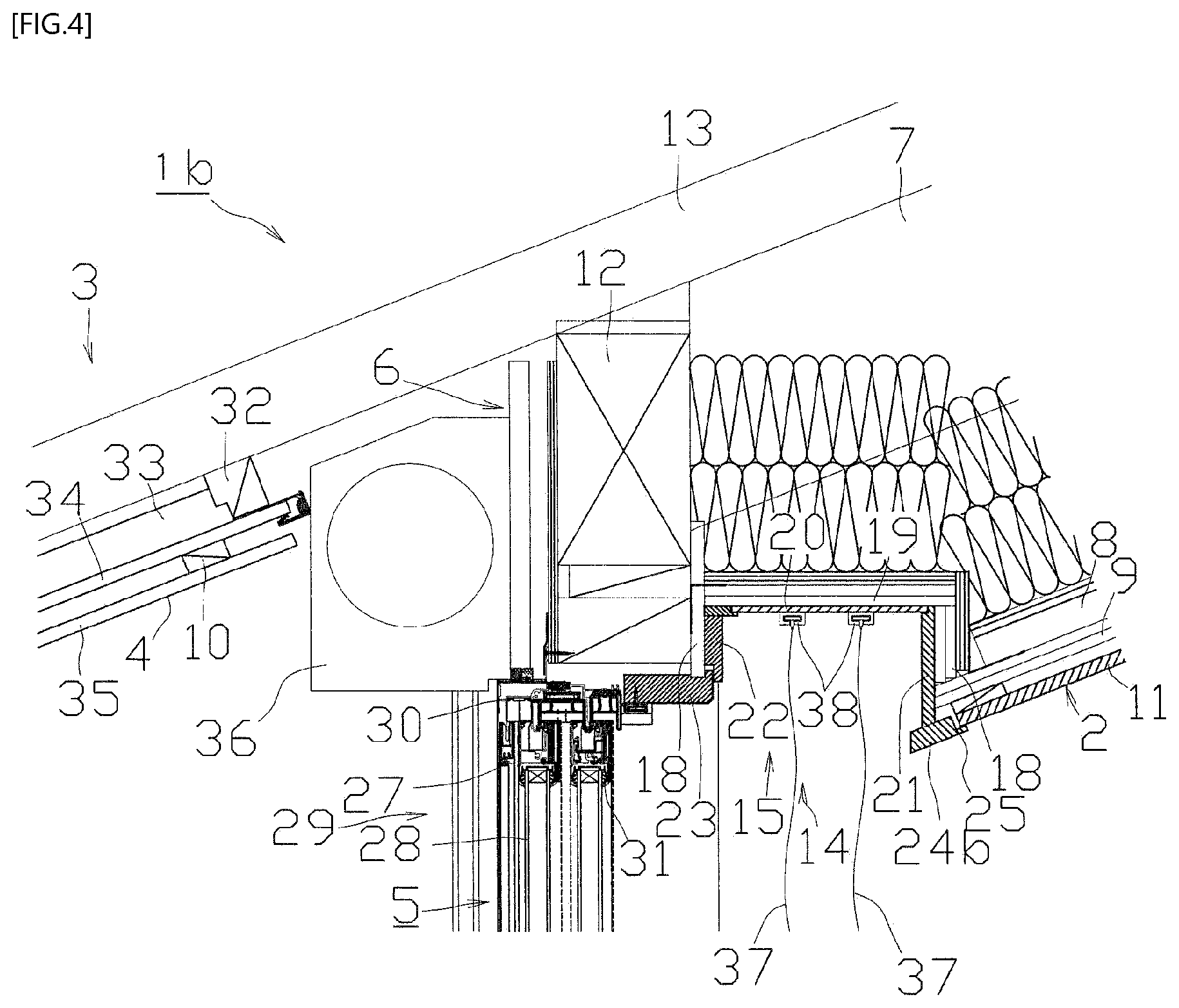 Patent US12359499 Figure 4 – Building structure