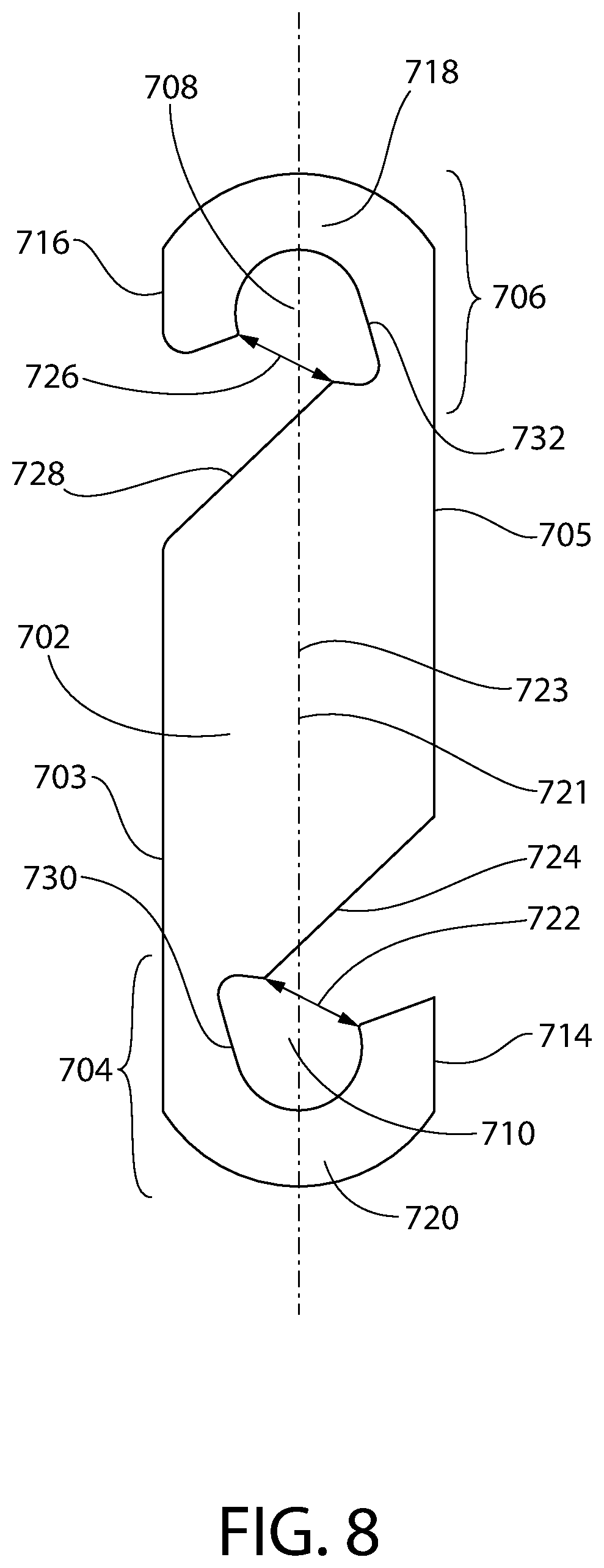 Patent US12359500 Figure 8 – Replacement link for a rolling grill enclosure and method thereof