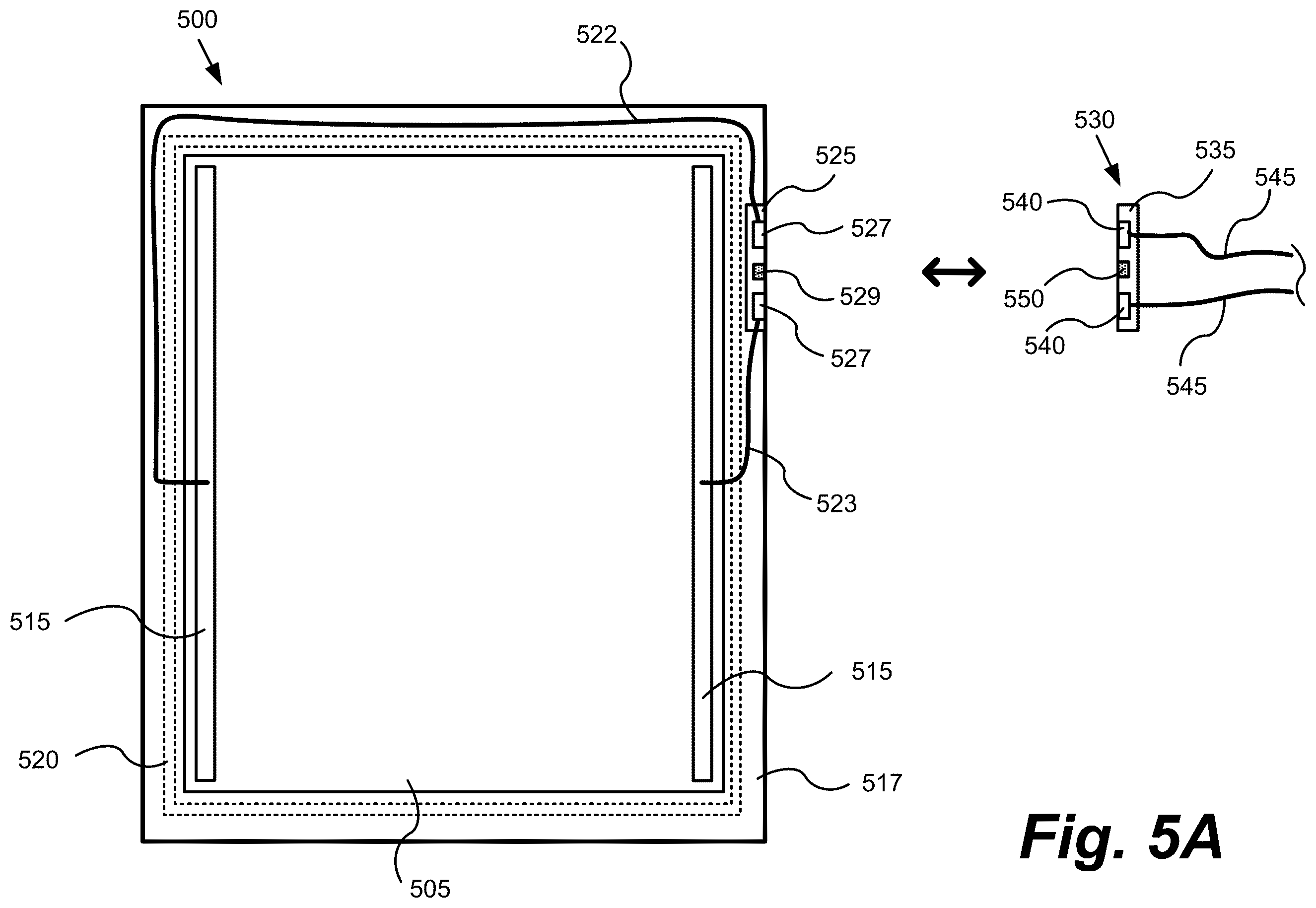 Patent US12359501 Figure 5 – Connectors for smart windows
