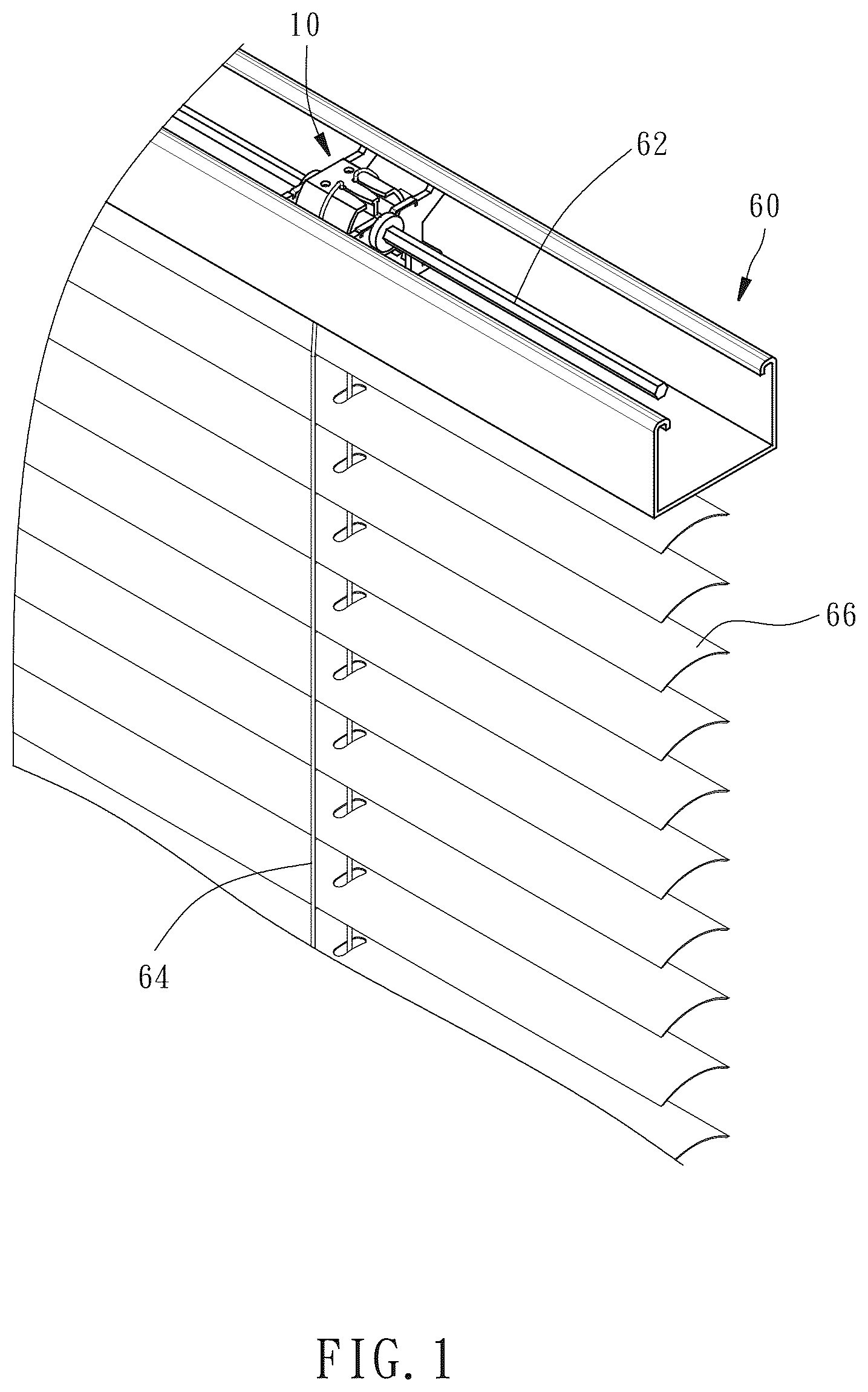 Patent US12359502 Figure 1 – Ladder rope retaining device for venetian blind