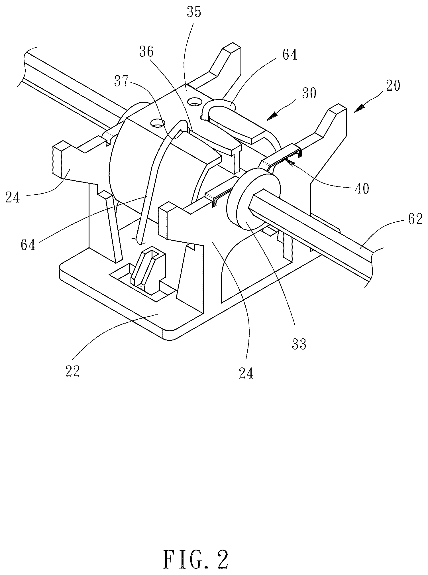 Patent US12359502 Figure 2 – Ladder rope retaining device for venetian blind