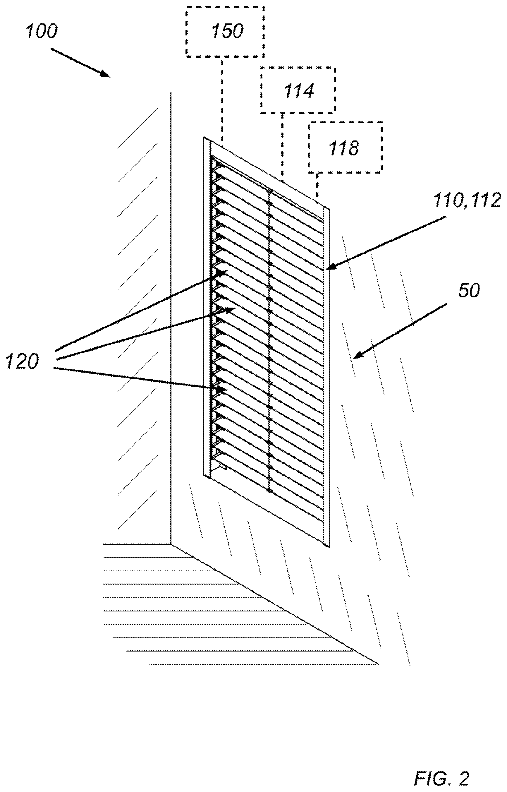Patent US12359503 Figure 2 – Solar window blind systems
