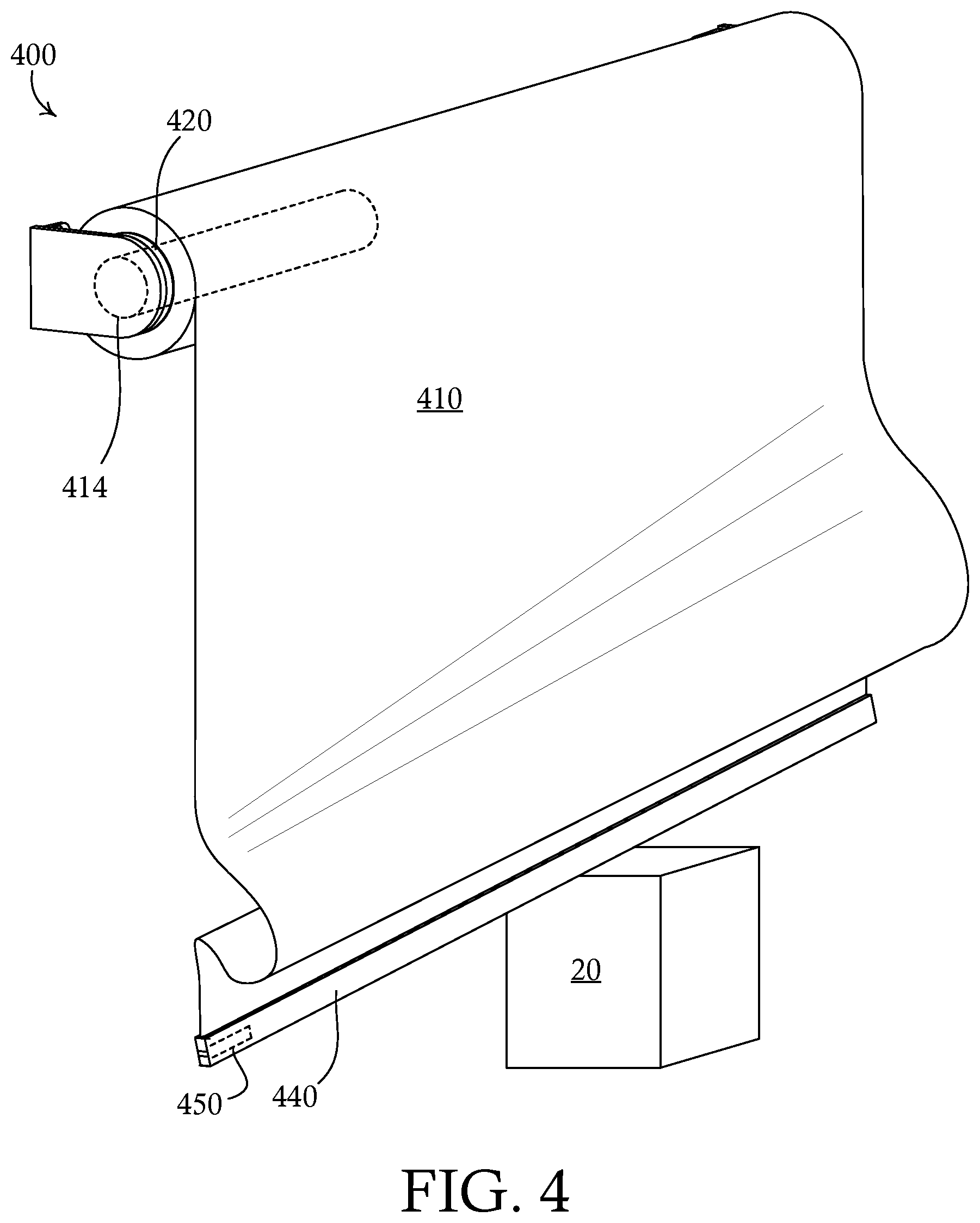 Patent US12359504 Figure 4 – Motorized roller shade having a smart hembar