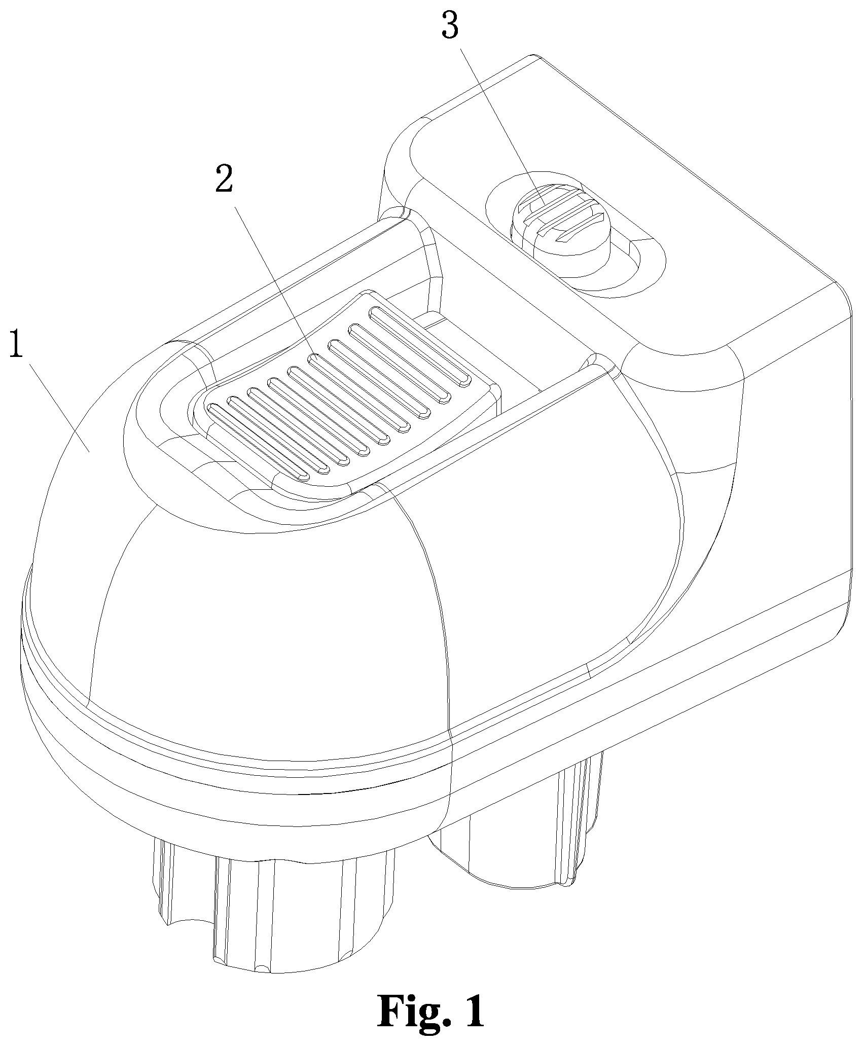 Patent US12359505 Figure 1 – Locking head apparatus of dual automatic locking protective door bar