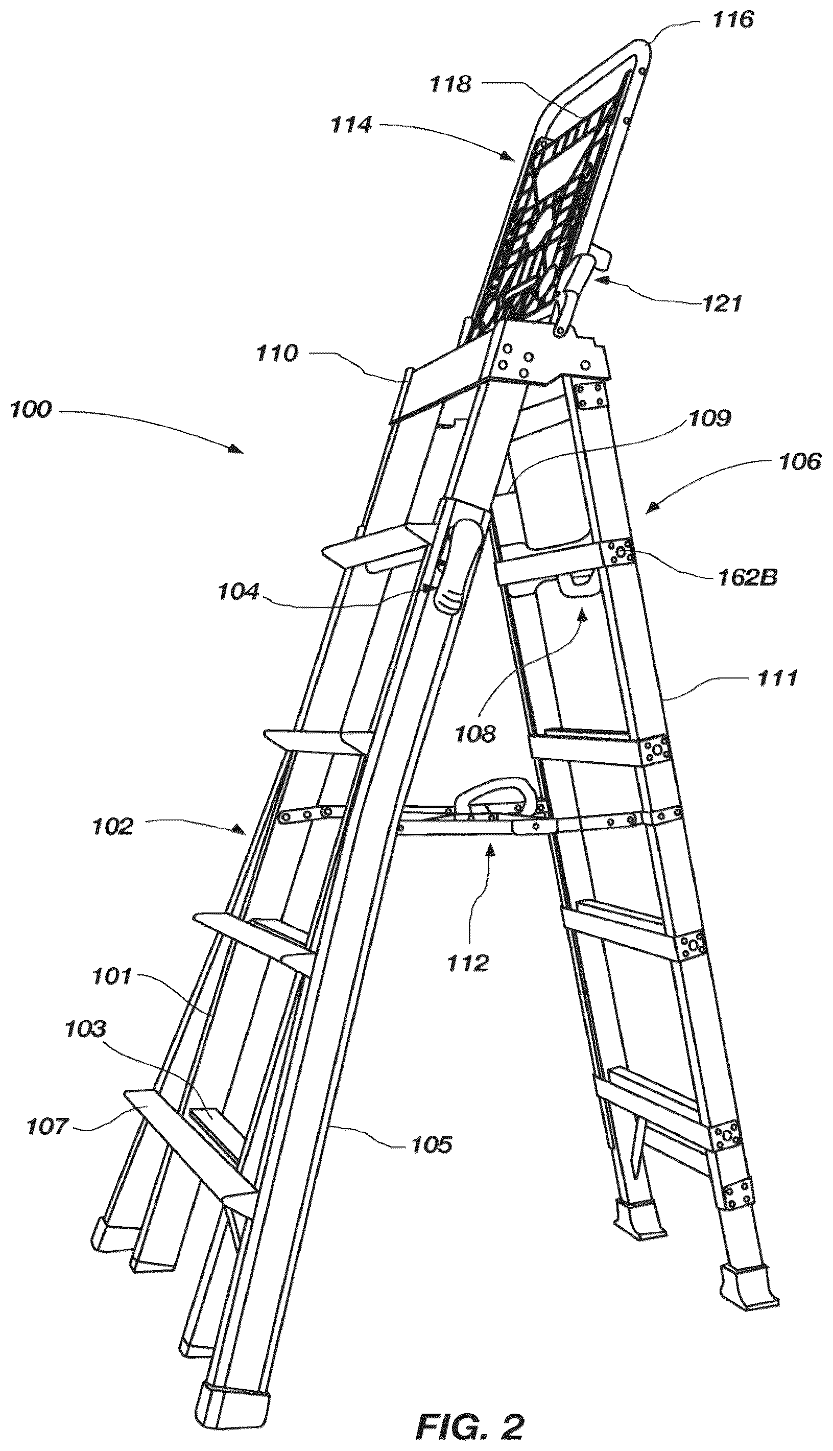 Patent US12359508 Figure 2 – Ladders, ladder components and related methods