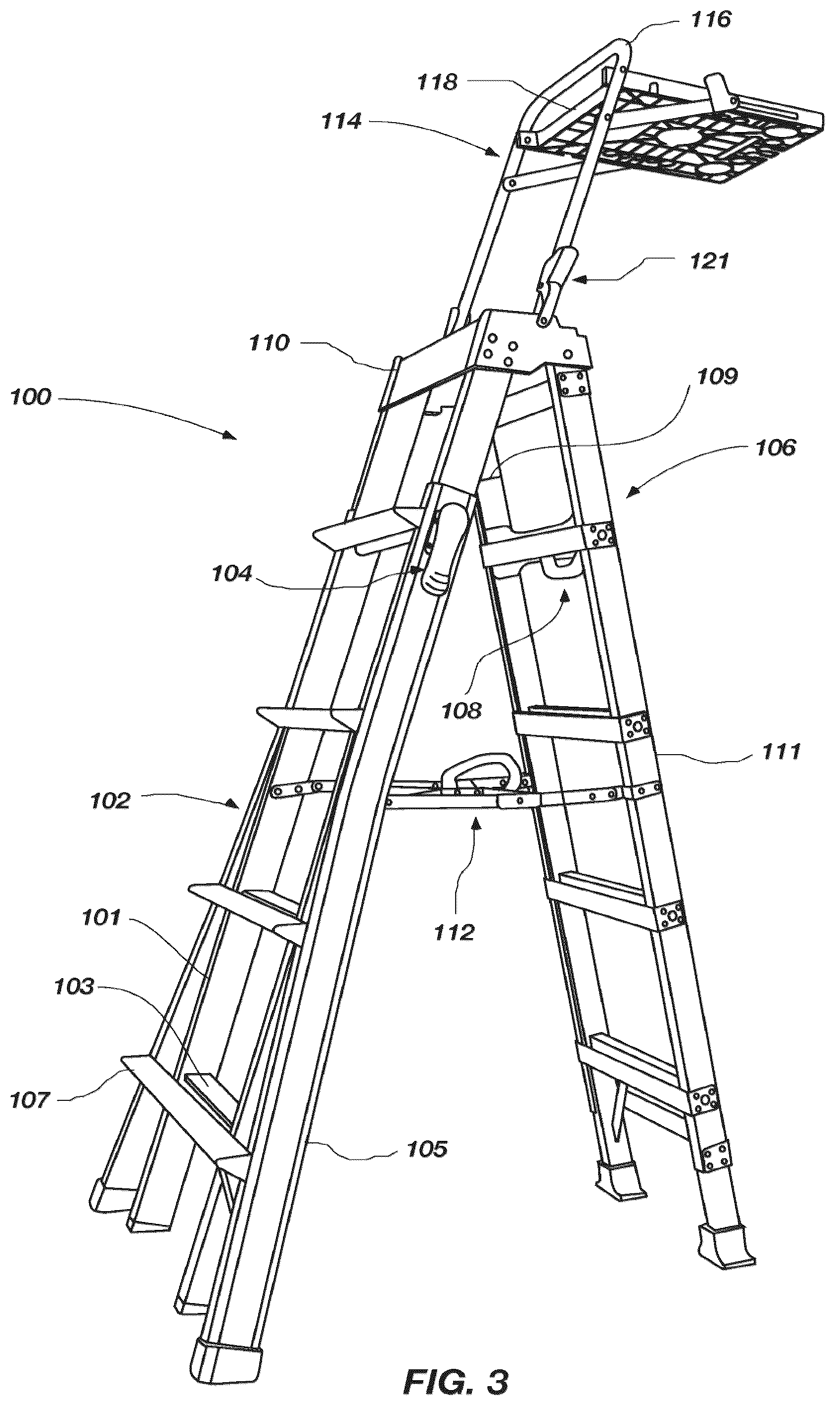 Patent US12359508 Figure 3 – Ladders, ladder components and related methods