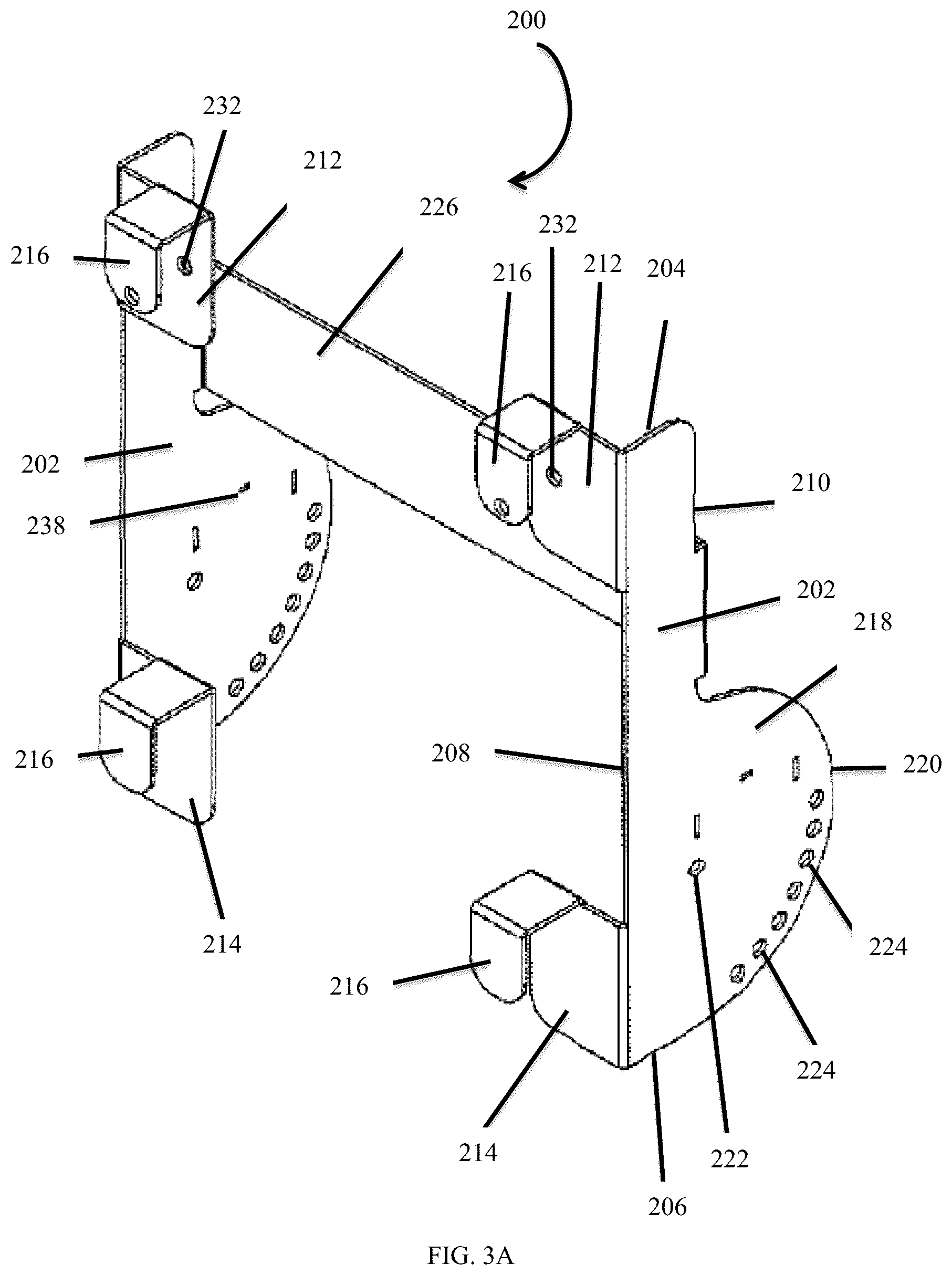 Patent US12359509 Figure 6 – Adjustable standoff for platform hoist
