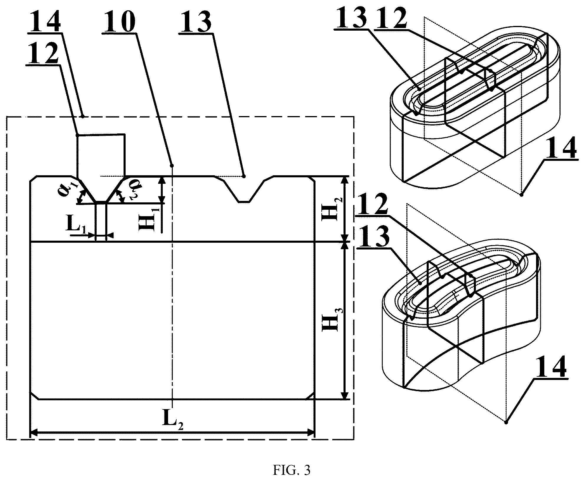 Patent US12359510 Figure 3 – Bit cutting structure and PDC bit for highly abrasive formations