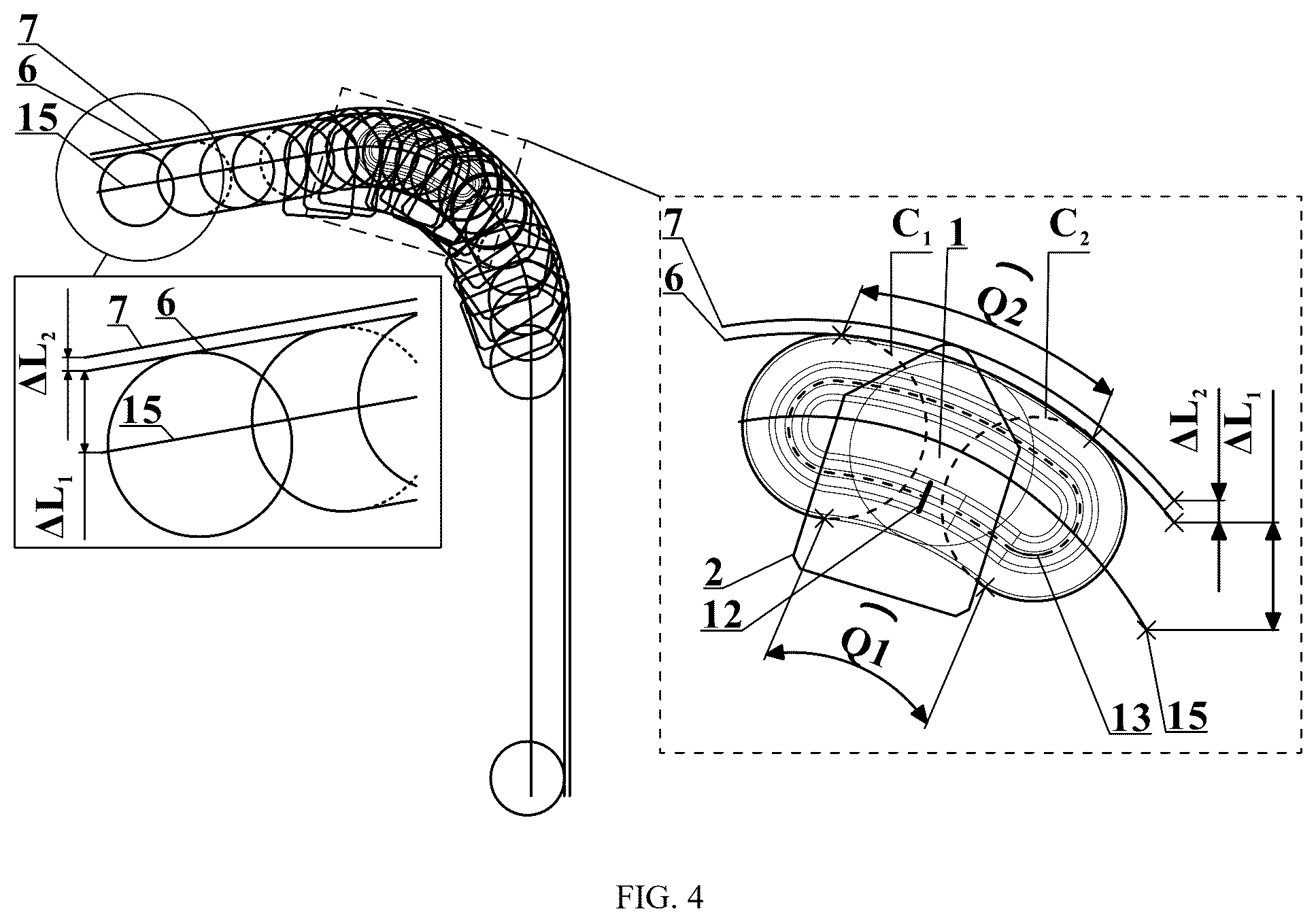 Patent US12359510 Figure 4 – Bit cutting structure and PDC bit for highly abrasive formations
