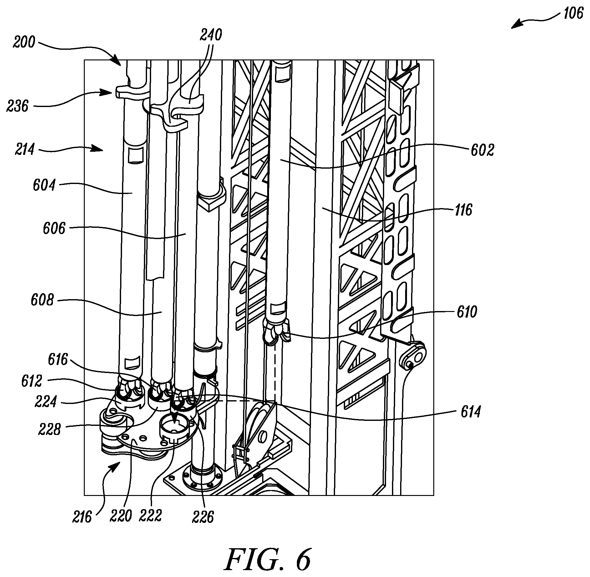 Patent US12359515 Figure 6 – Drill carousel for machine