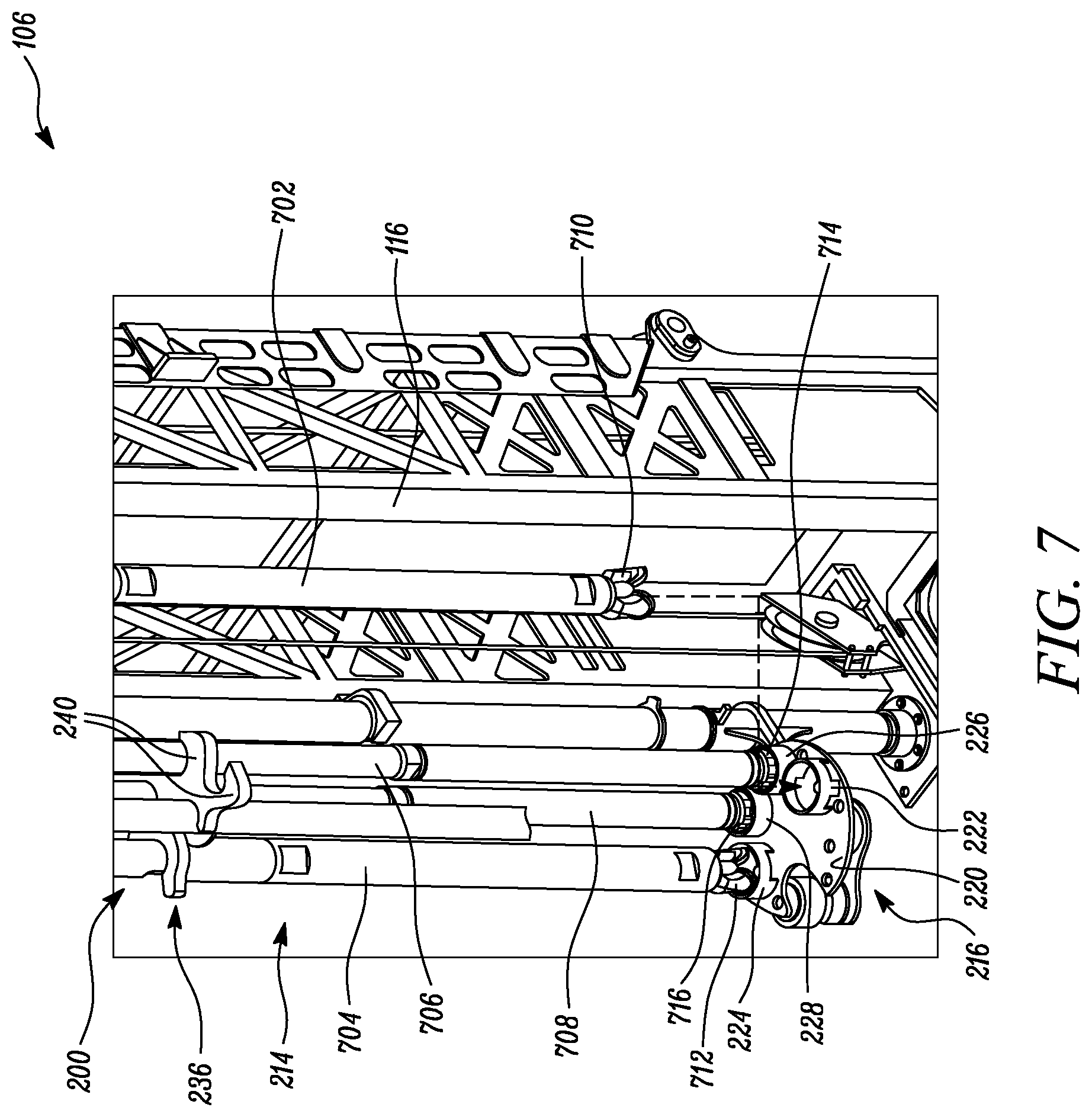 Patent US12359515 Figure 7 – Drill carousel for machine