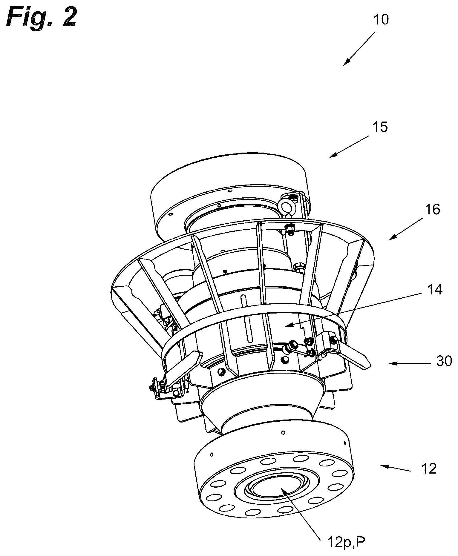Patent US12359521 Figure 2 – Remote actuated rotary wellhead connection