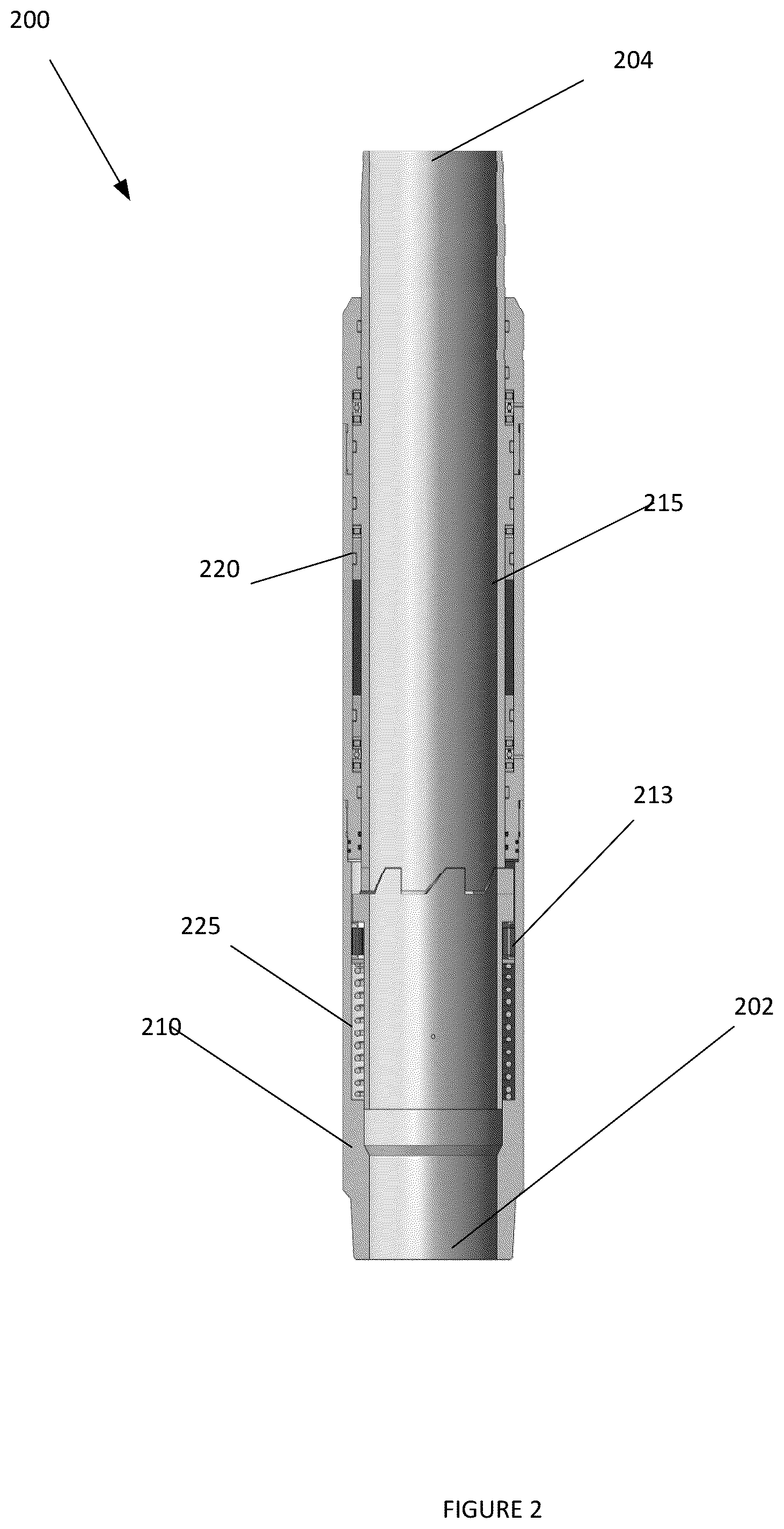 Patent US12359529 Figure 2 – Methods and systems for rotating a casing to ensure efficient displacement of cement slurry