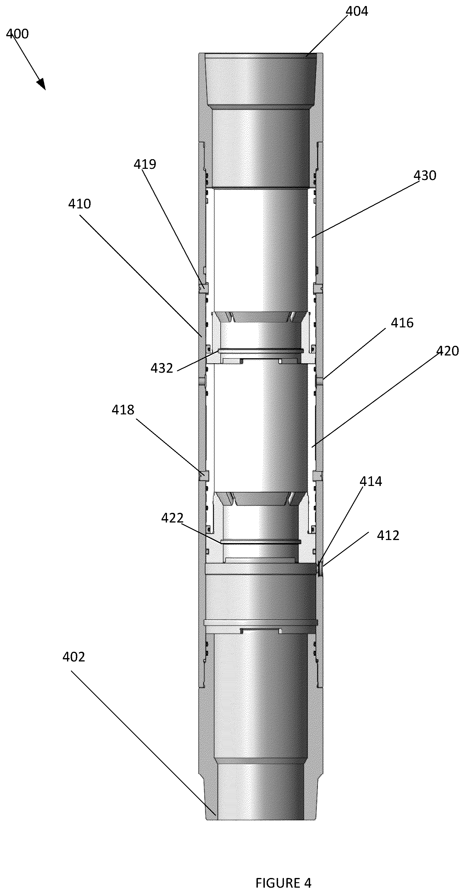 Patent US12359529 Figure 4 – Methods and systems for rotating a casing to ensure efficient displacement of cement slurry