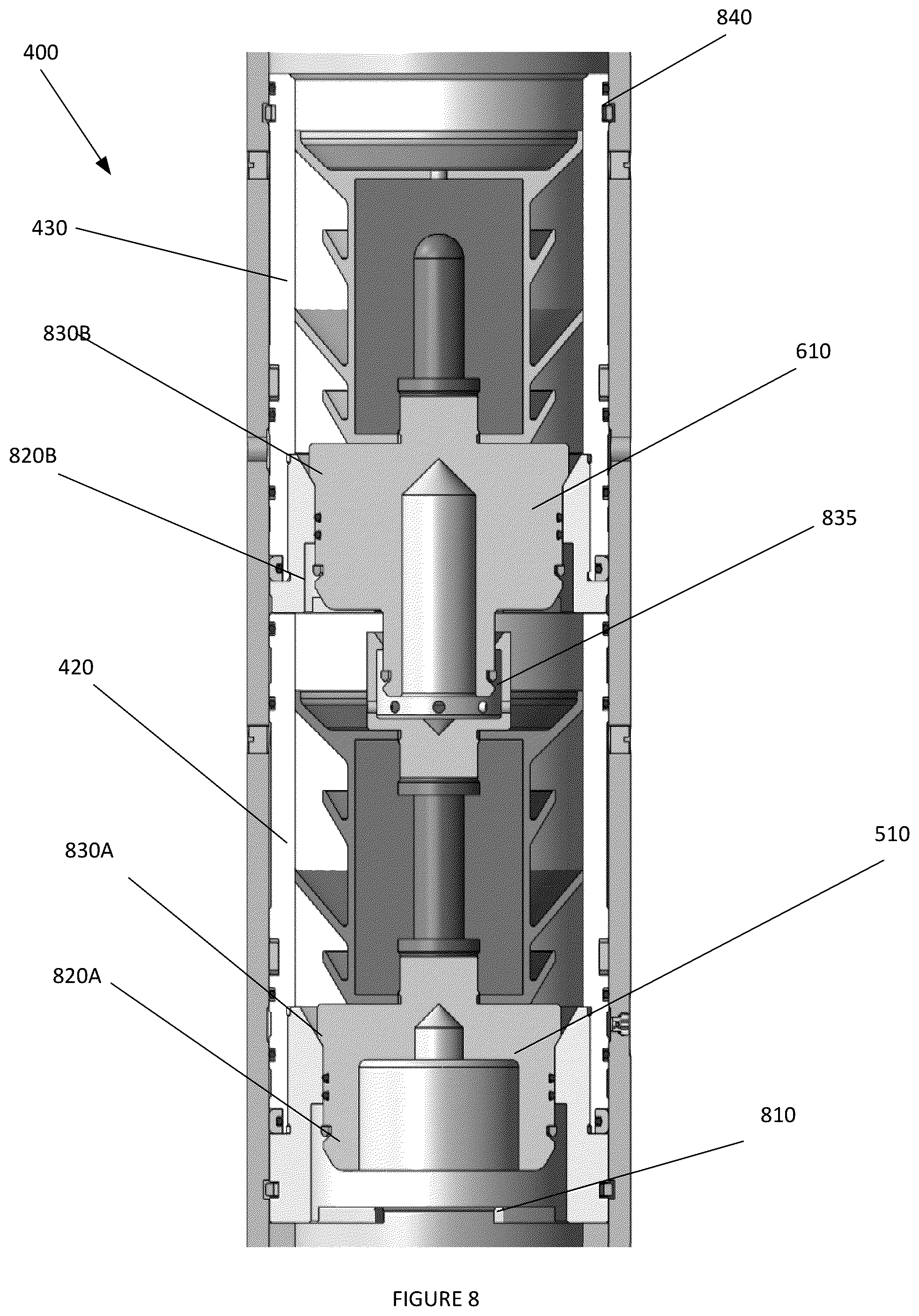 Patent US12359529 Figure 8 – Methods and systems for rotating a casing to ensure efficient displacement of cement slurry
