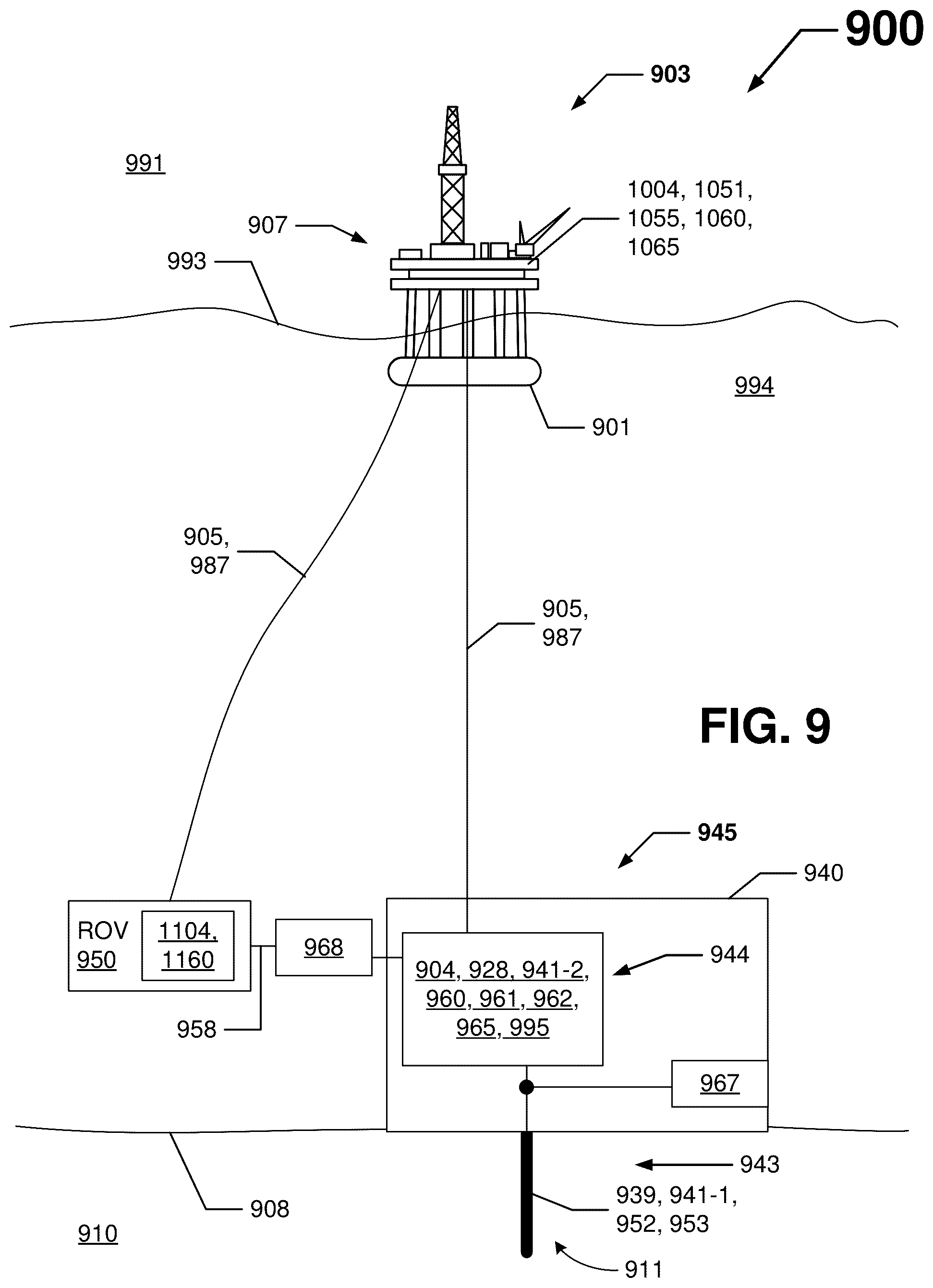 Patent US12359536 Figure 8 – Subsea heat removal system