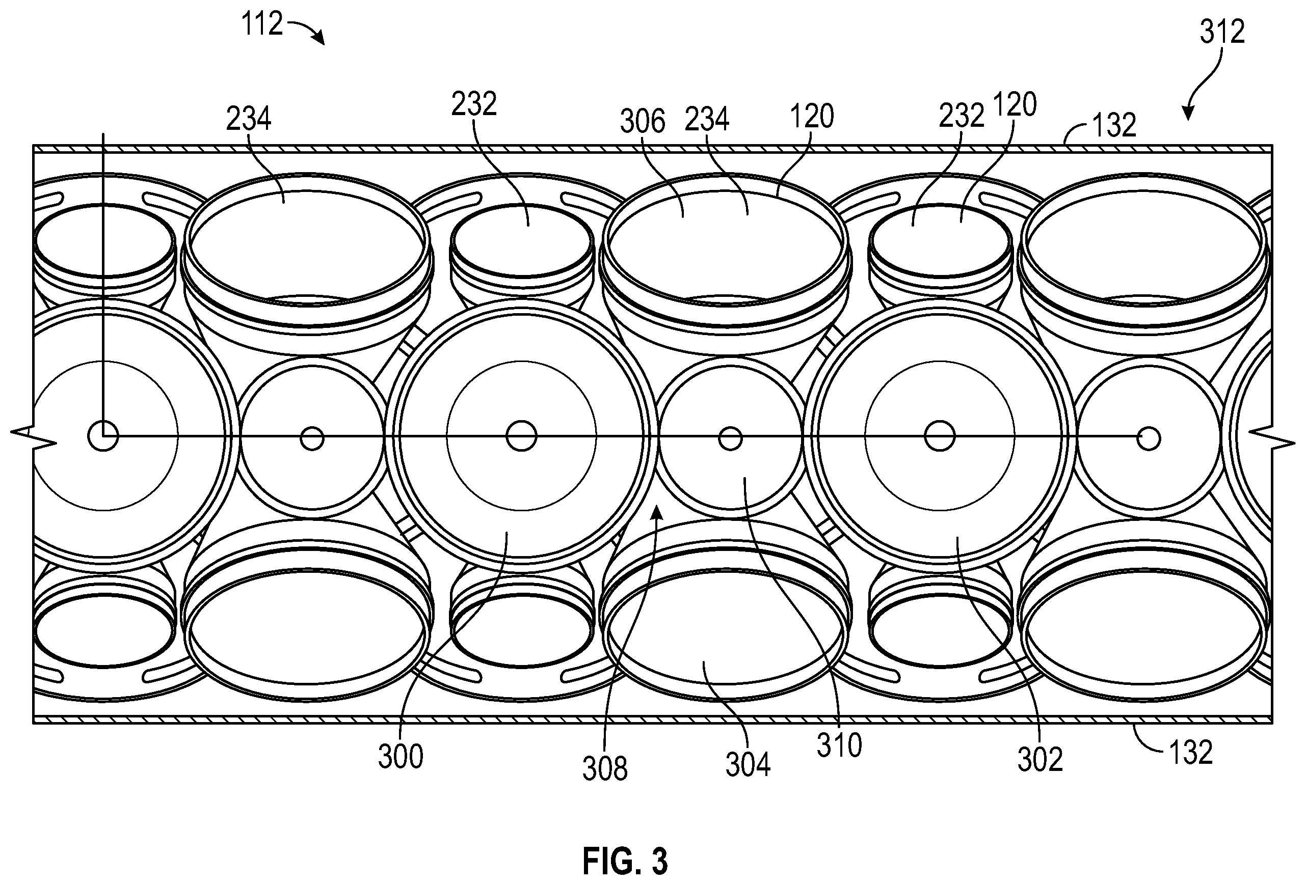 Patent US12359541 Figure 3 – Interstitial spacing of perforating system