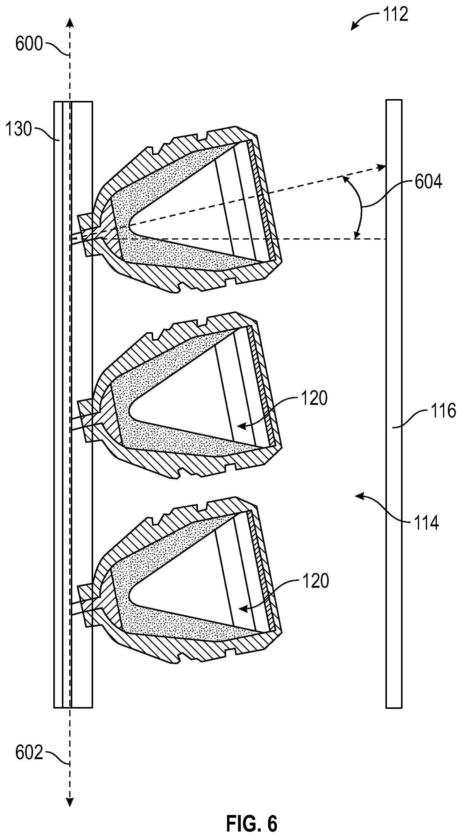 Patent US12359541 Figure 6 – Interstitial spacing of perforating system