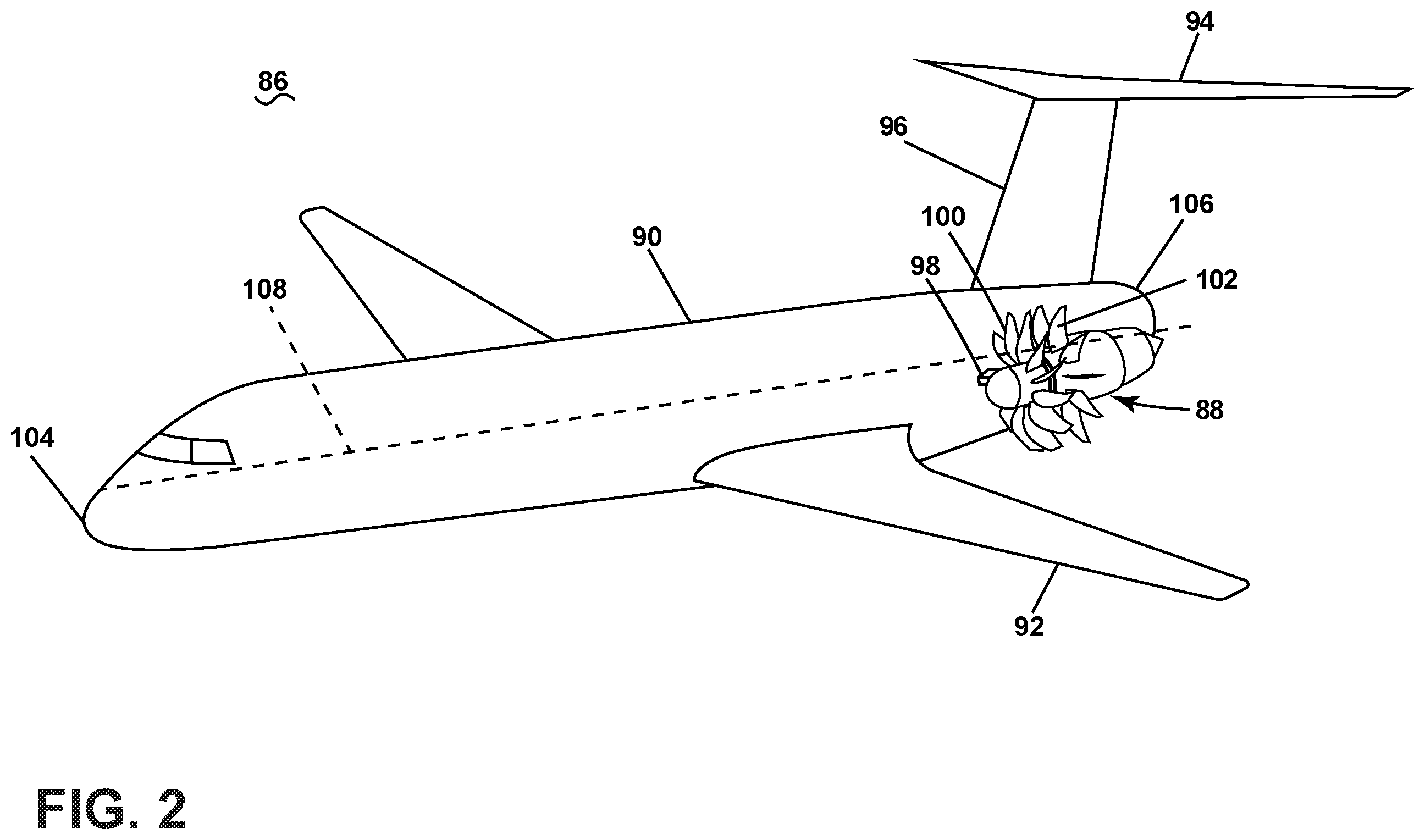 Patent US12359570 Figure 2 – Composite airfoil assembly for a turbine engine