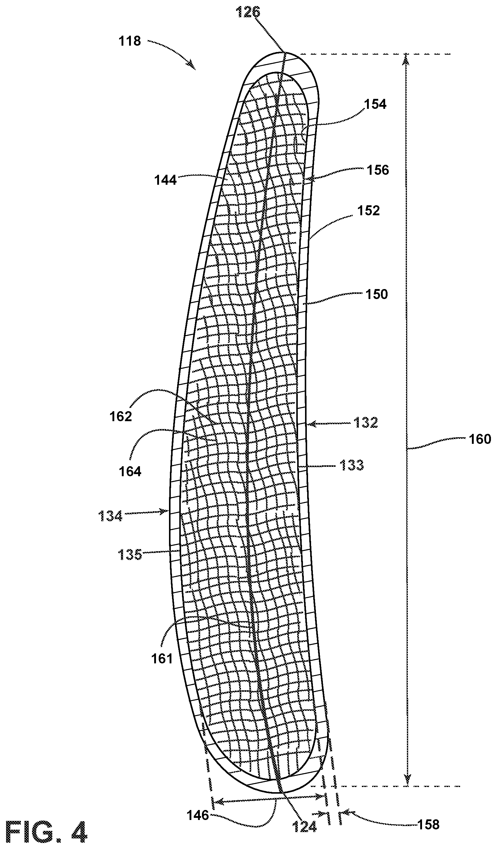 Patent US12359570 Figure 4 – Composite airfoil assembly for a turbine engine
