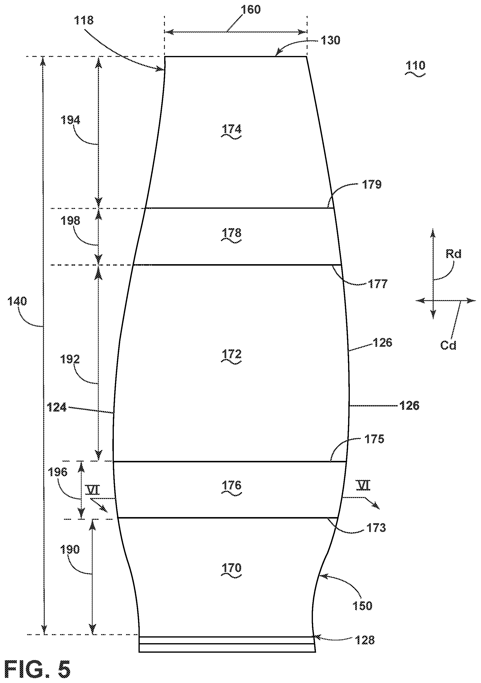 Patent US12359570 Figure 5 – Composite airfoil assembly for a turbine engine