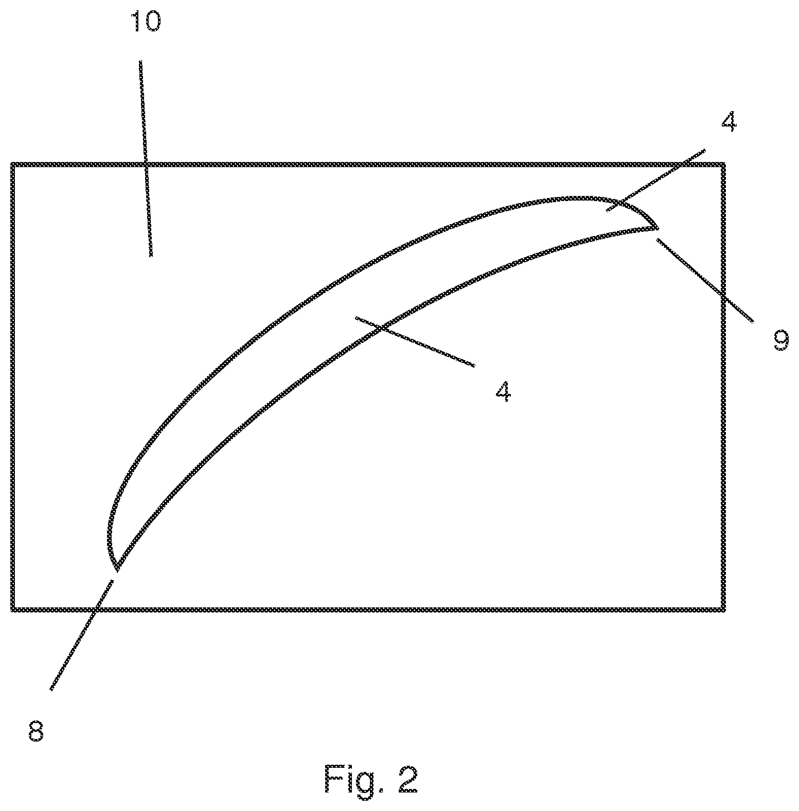Patent US12359573 Figure 2 – Blade for a turbomachine including blade tip armor and an erosion protection layer, and method for manufacturing same