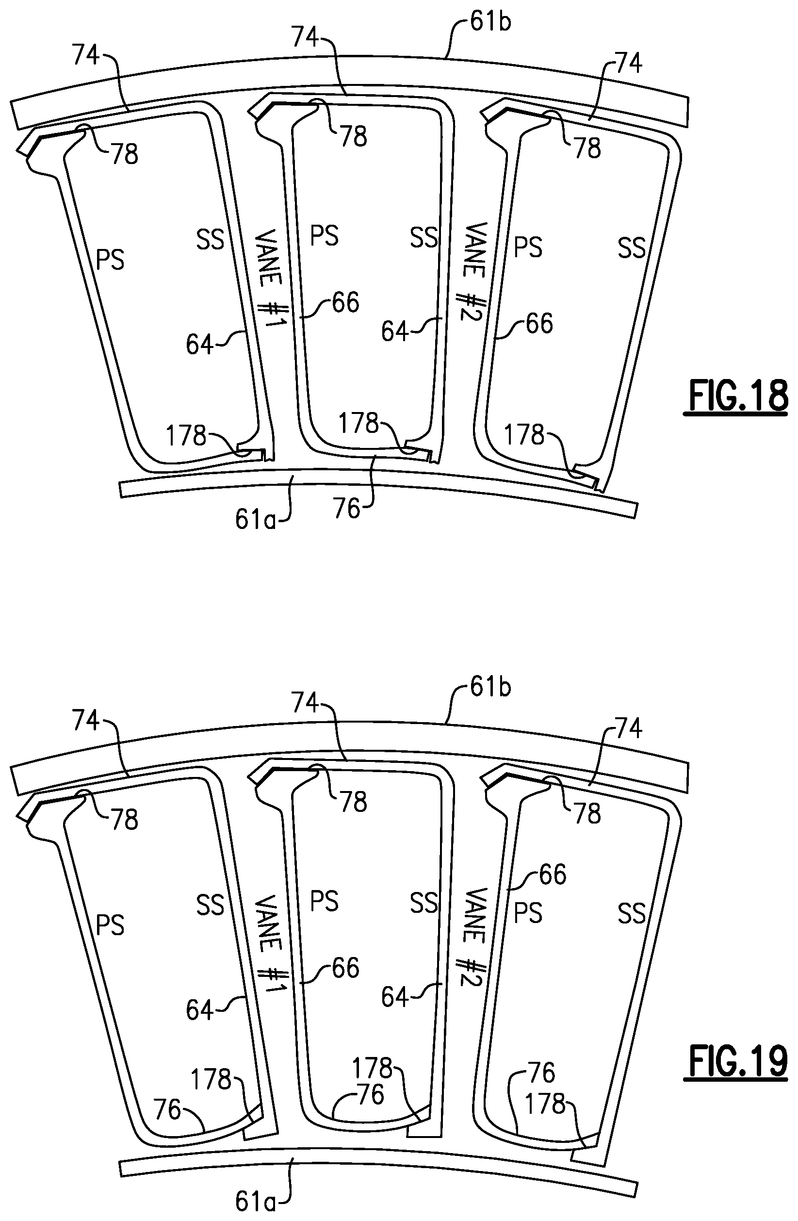 Patent US12359574 Figure 9 – Vane arc segment with single-sided platform