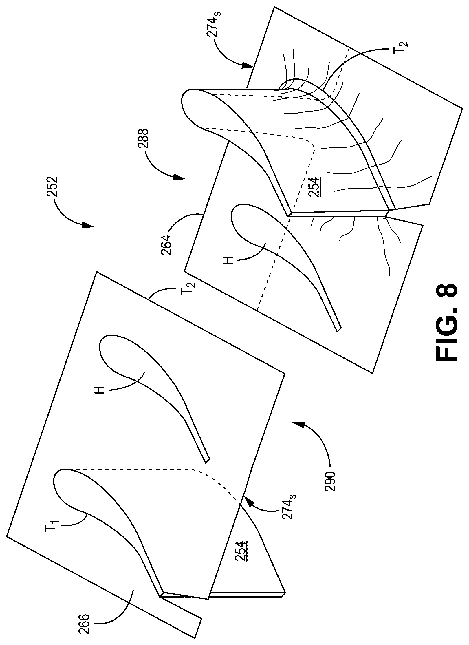 Patent US12359579 Figure 8 – Contour weaves for interwoven vanes