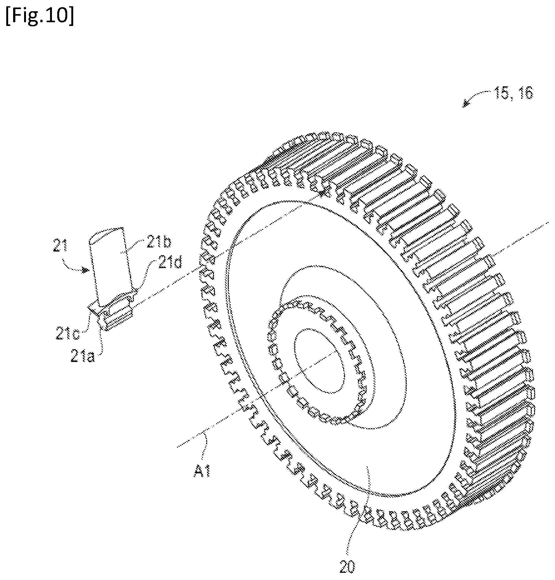 Patent US12359581 Figure 7 – Turbine stator assembly