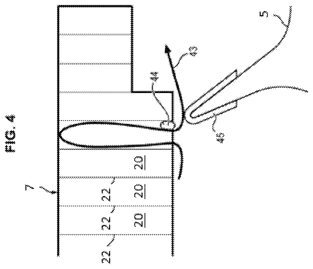 Patent US12359582 Figure 4 – Labyrinth seal comprising an abradable element with variable cell density
