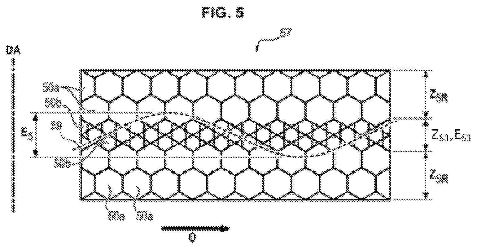 Patent US12359582 Figure 5 – Labyrinth seal comprising an abradable element with variable cell density
