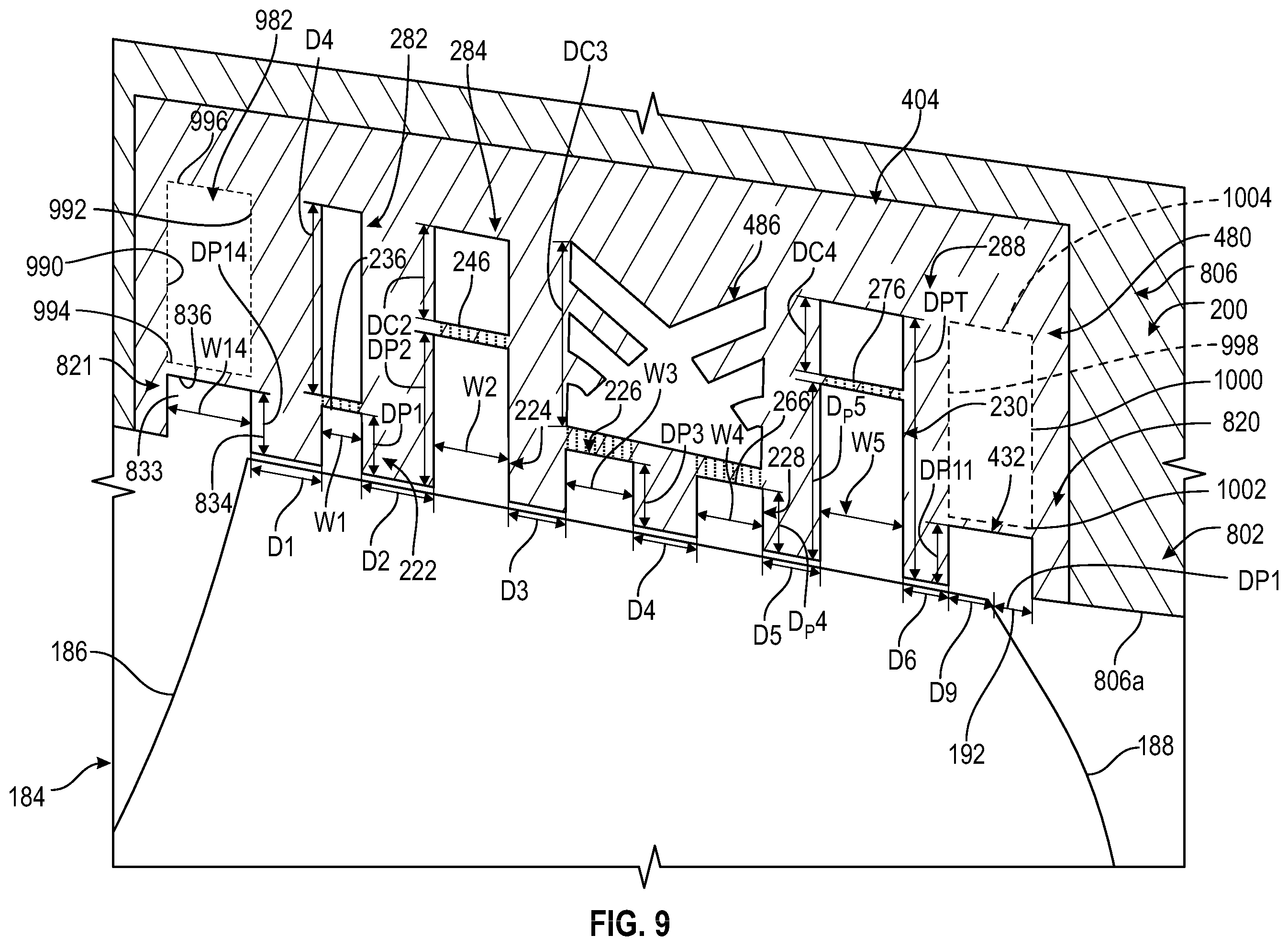 Patent US12359584 Figure 9 – Acoustic engine casing for gas turbine engine