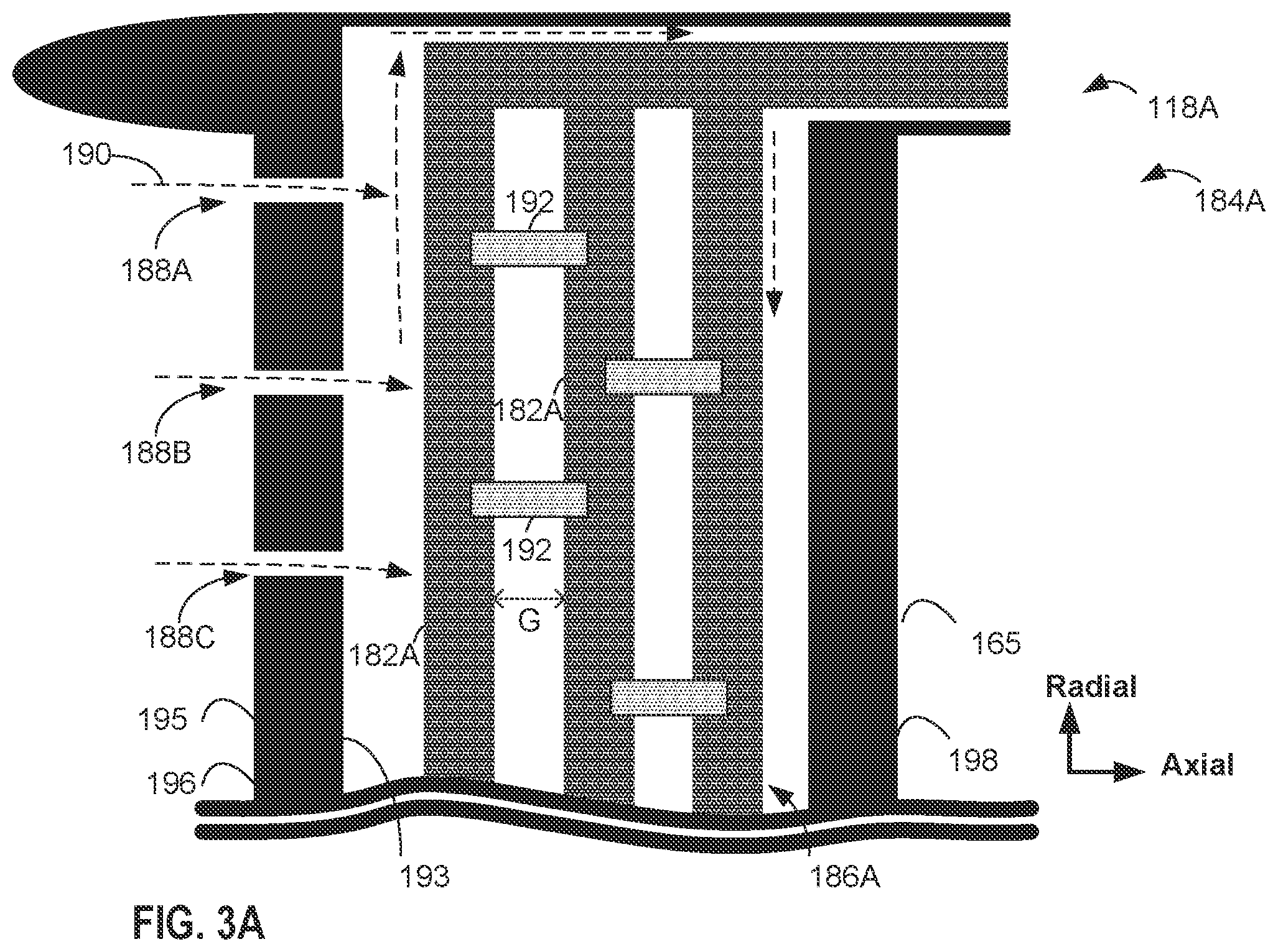 Patent US12359587 Figure 3 – Gas turbine engine power cable cooling