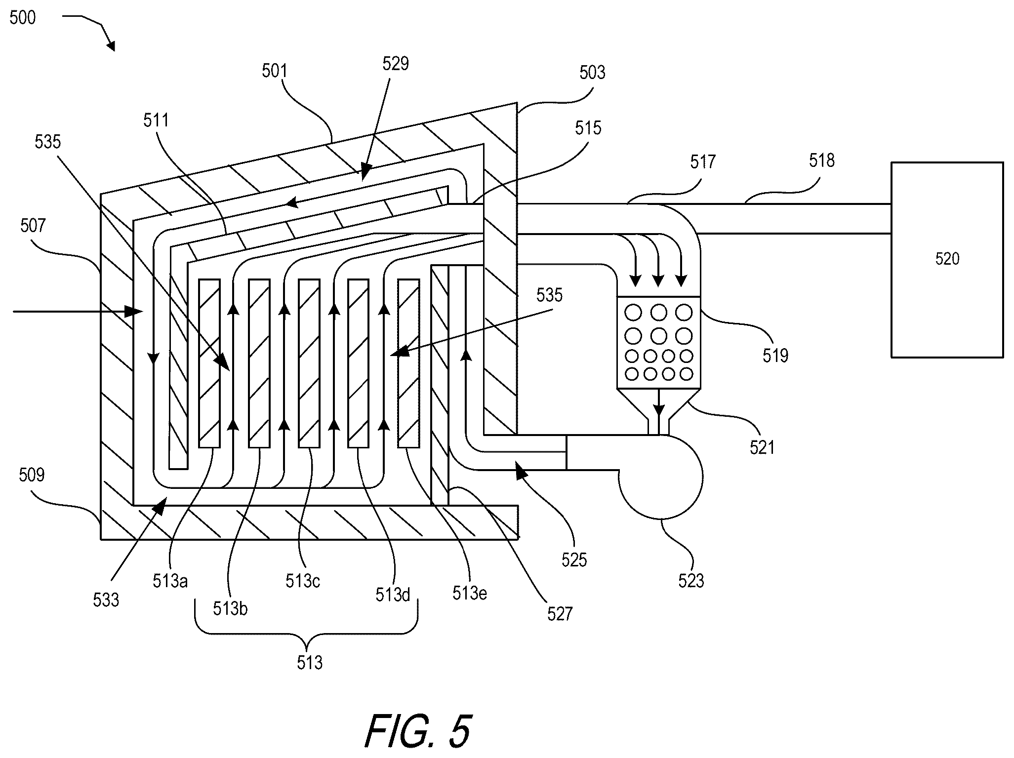 Patent US12359591 Figure 5 – Thermal energy storage systems for repowering existing power plants for improving efficiency and safety
