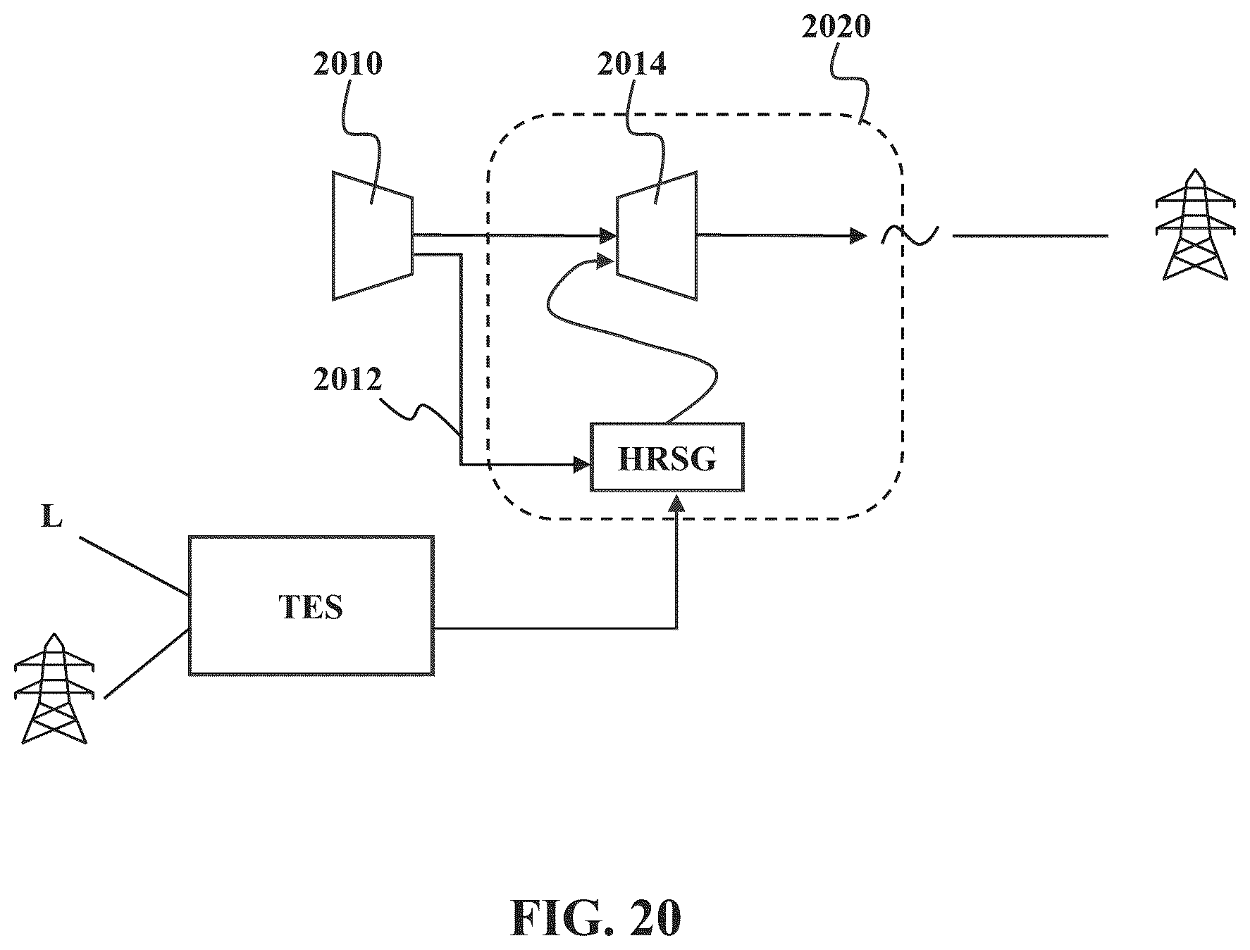Patent US12359591 Figure 20 – Thermal energy storage systems for repowering existing power plants for improving efficiency and safety